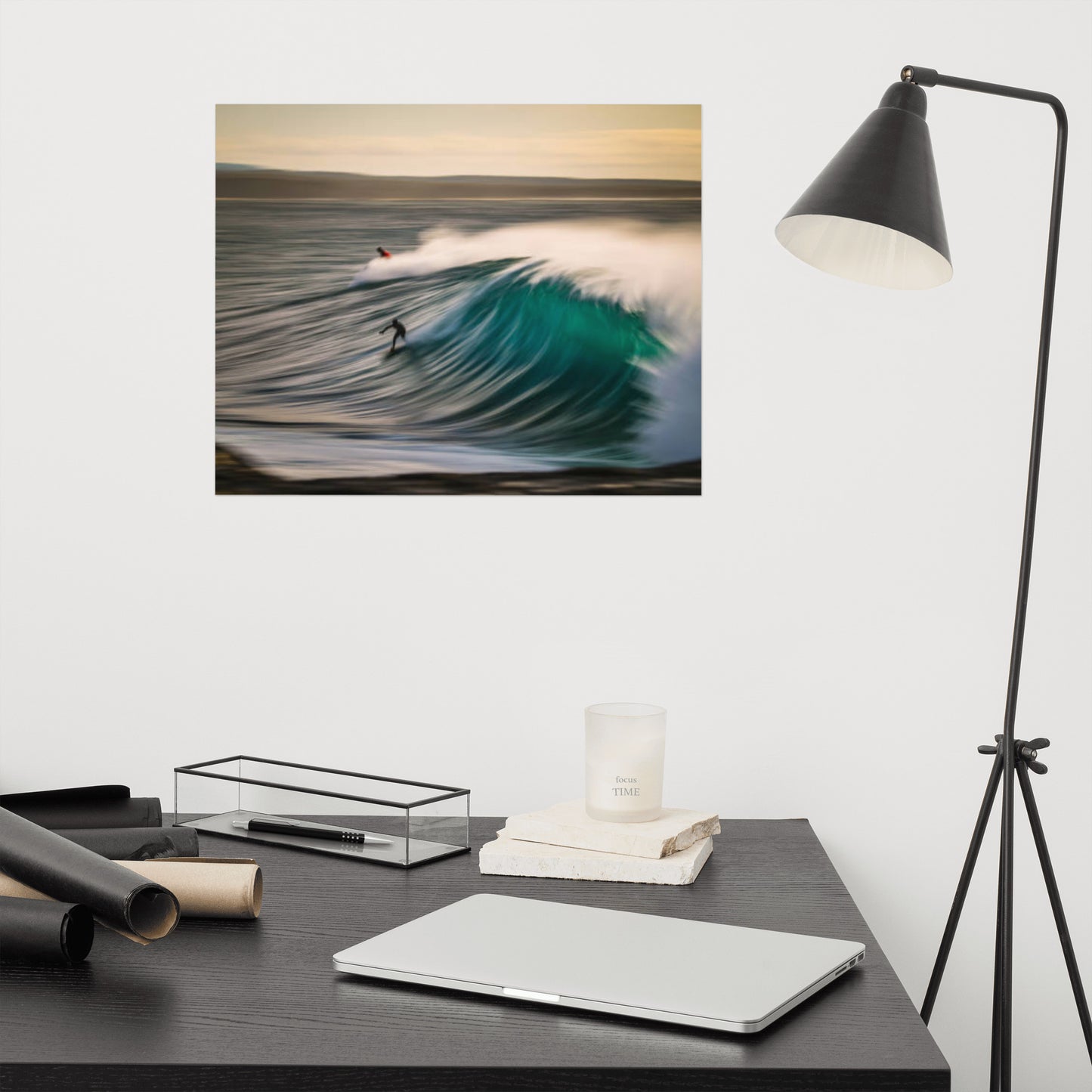 A Surfer's Dance with Light Lifestyle / Abstract / Landscape Photograph Loose Wall Art Print