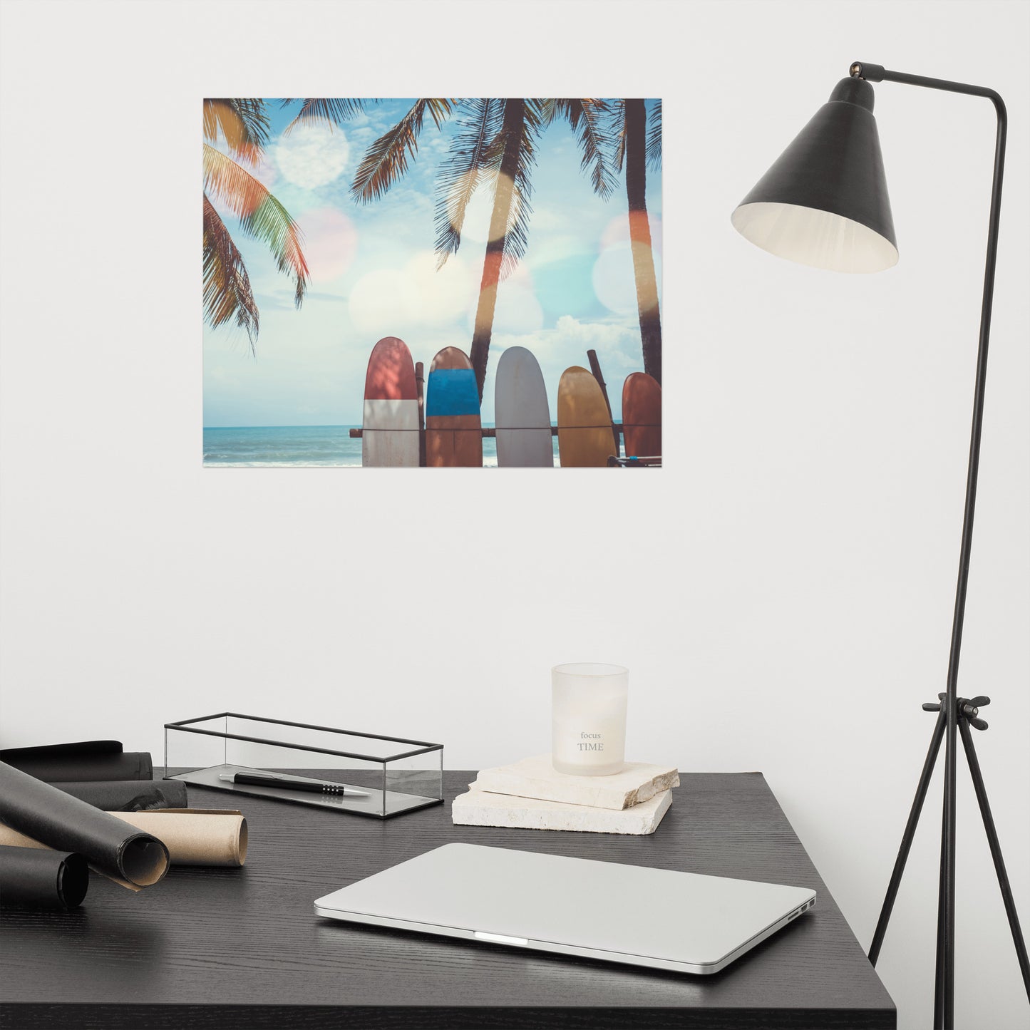 Surf Life Tropical Landscape Surfboard Scene Lifestyle Photograph Loose Wall Art Print