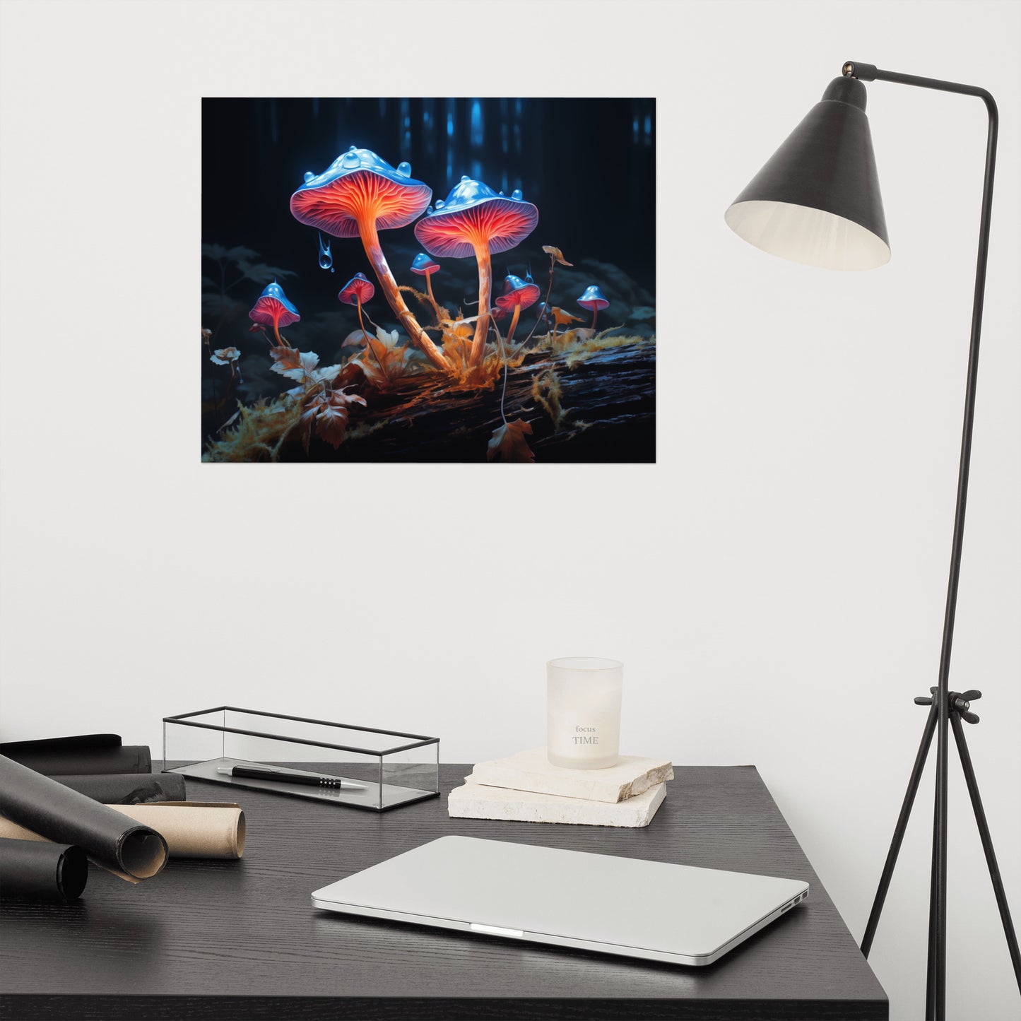 Minimalist Botanical Wall Art: "Mystical Mushrooms" Abstract / Modern Unframed Print