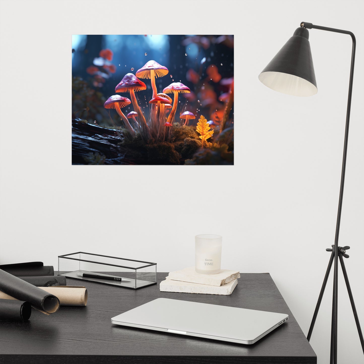 Abstract Wall Art: "Phosphorescent Fungi" - Minimal / Modern / Botanical Loose Print