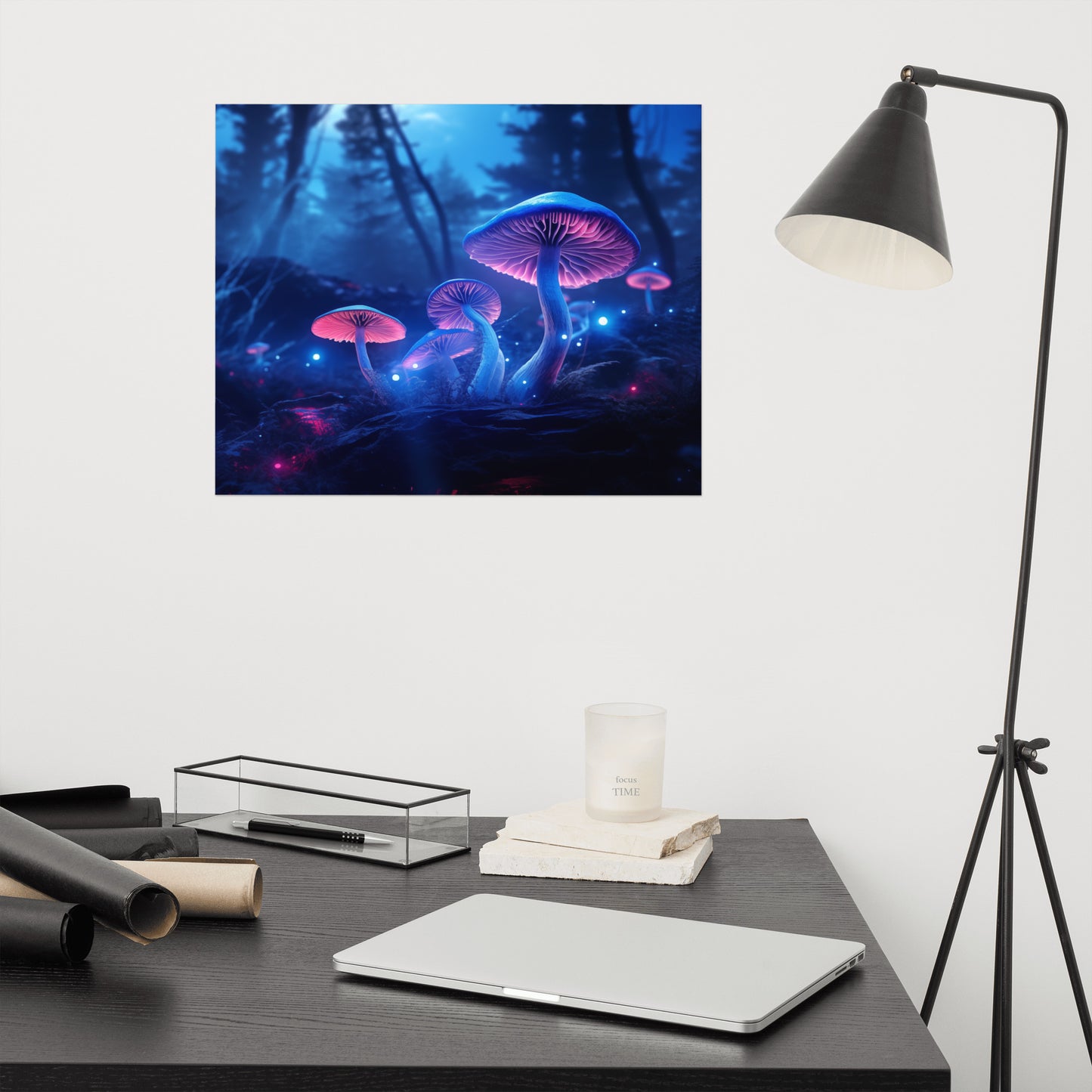Amazing Surreal Art: "Nature's Nightlight Mushrooms" - Abstract / Minimal / Modern / Botanical Print