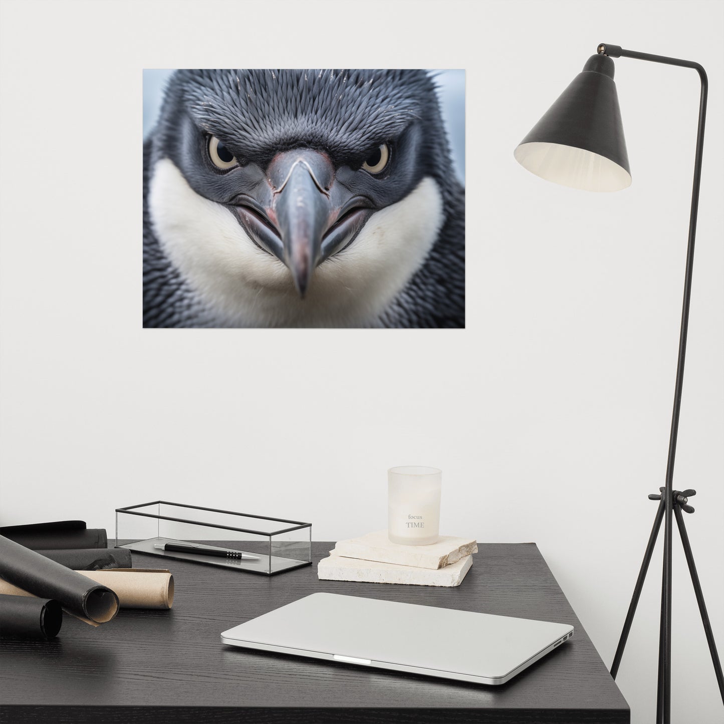 Antarctic Glare Penguin Photorealism - Digital Artwork Loose Print