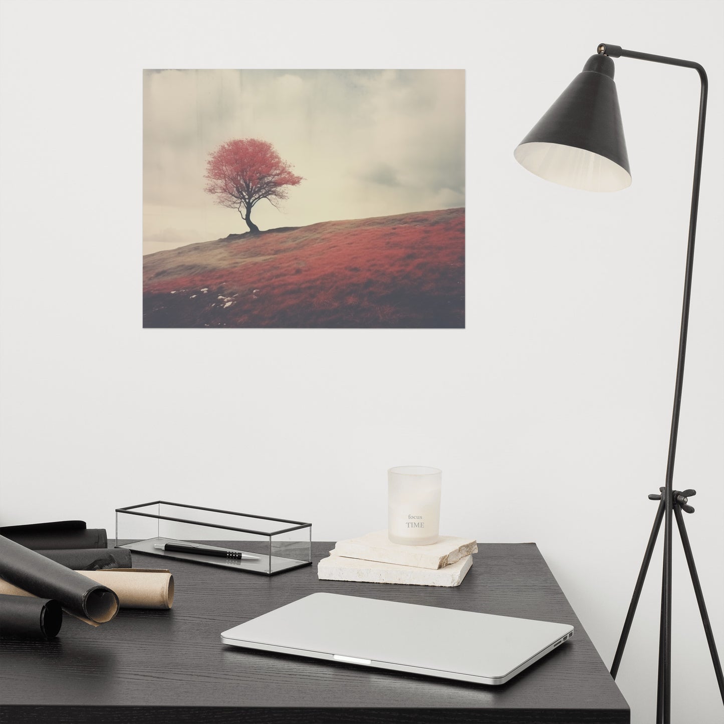 Autumn Solitude Minimal Botanical Retro Subdued Photorealism - Digital Artwork Loose Print
