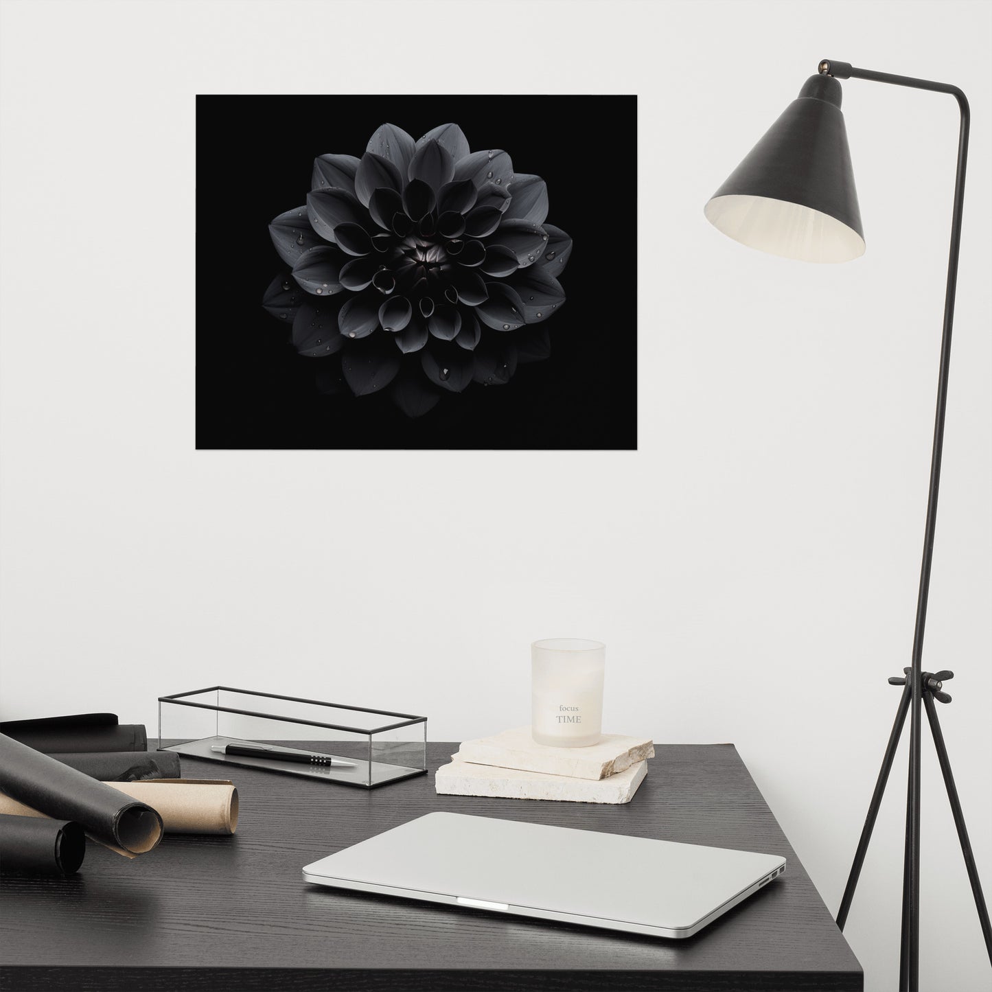 Black Beauty Black Flowers Photorealism Painting - Digital Artwork Loose Art Print