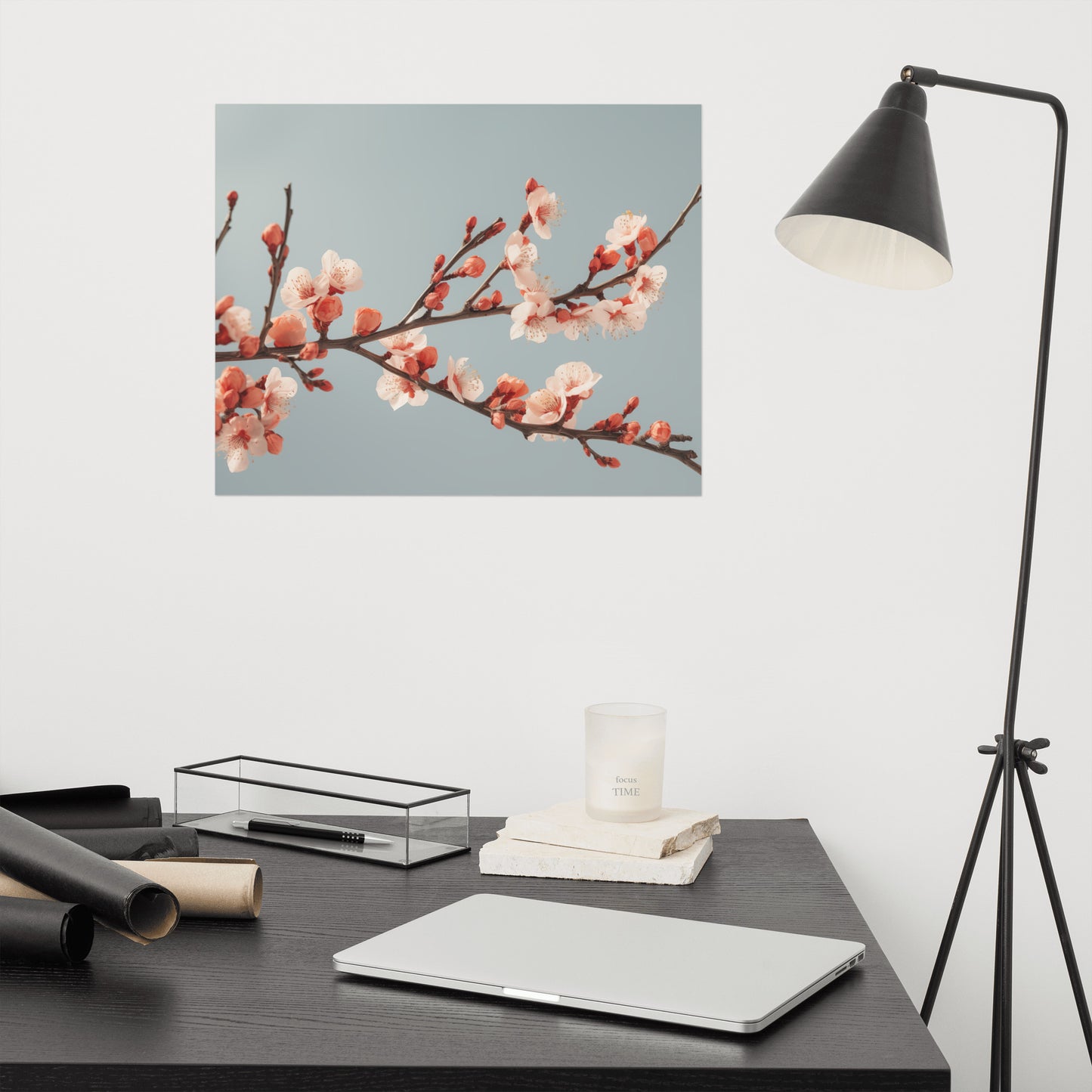 Botanical Whispers Apricot Blooms Peach Floral Photorealism Painting - Digital Artwork Loose Art Print
