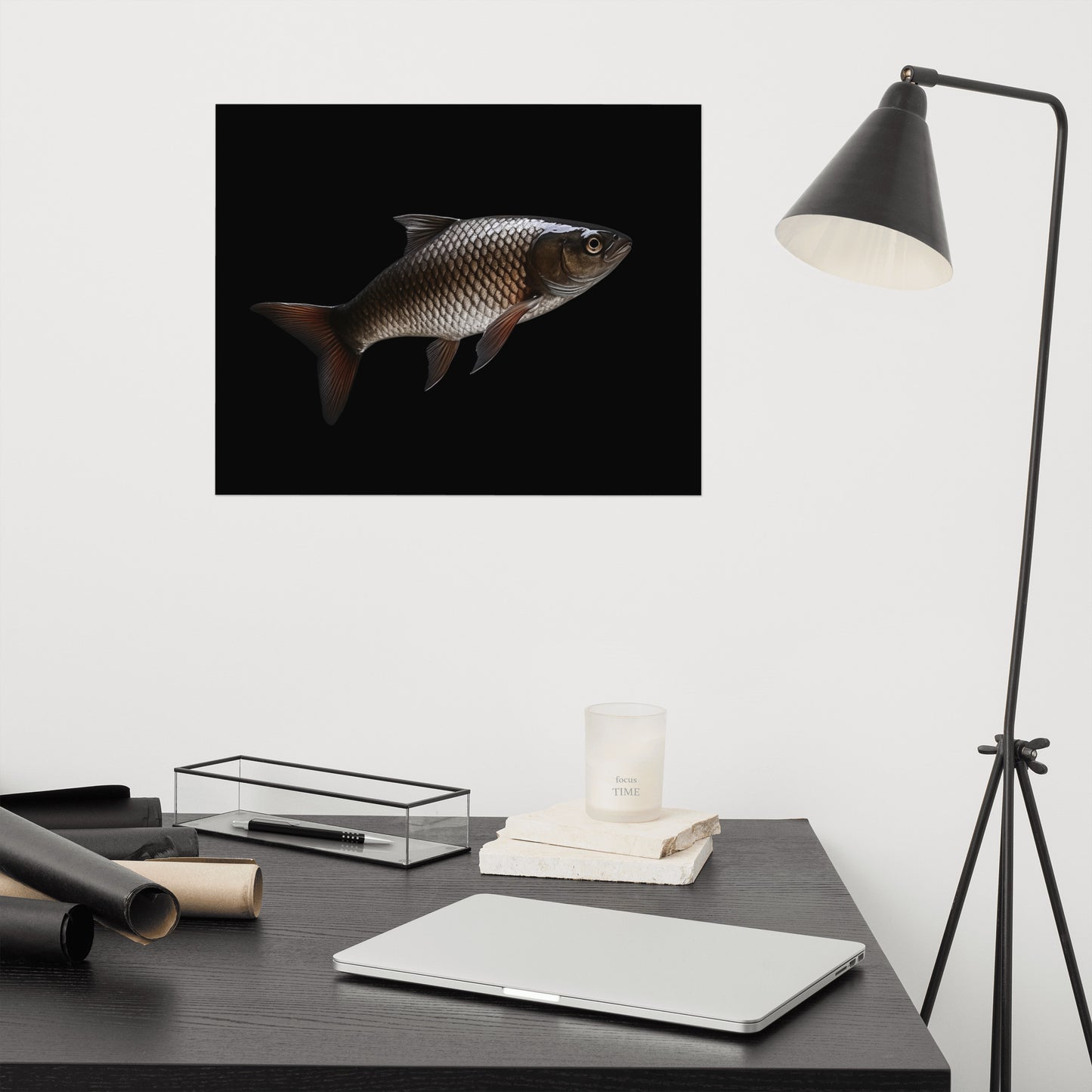 Scaled Silhouette Minimal Photorealism - Digital Artwork Loose Art Print
