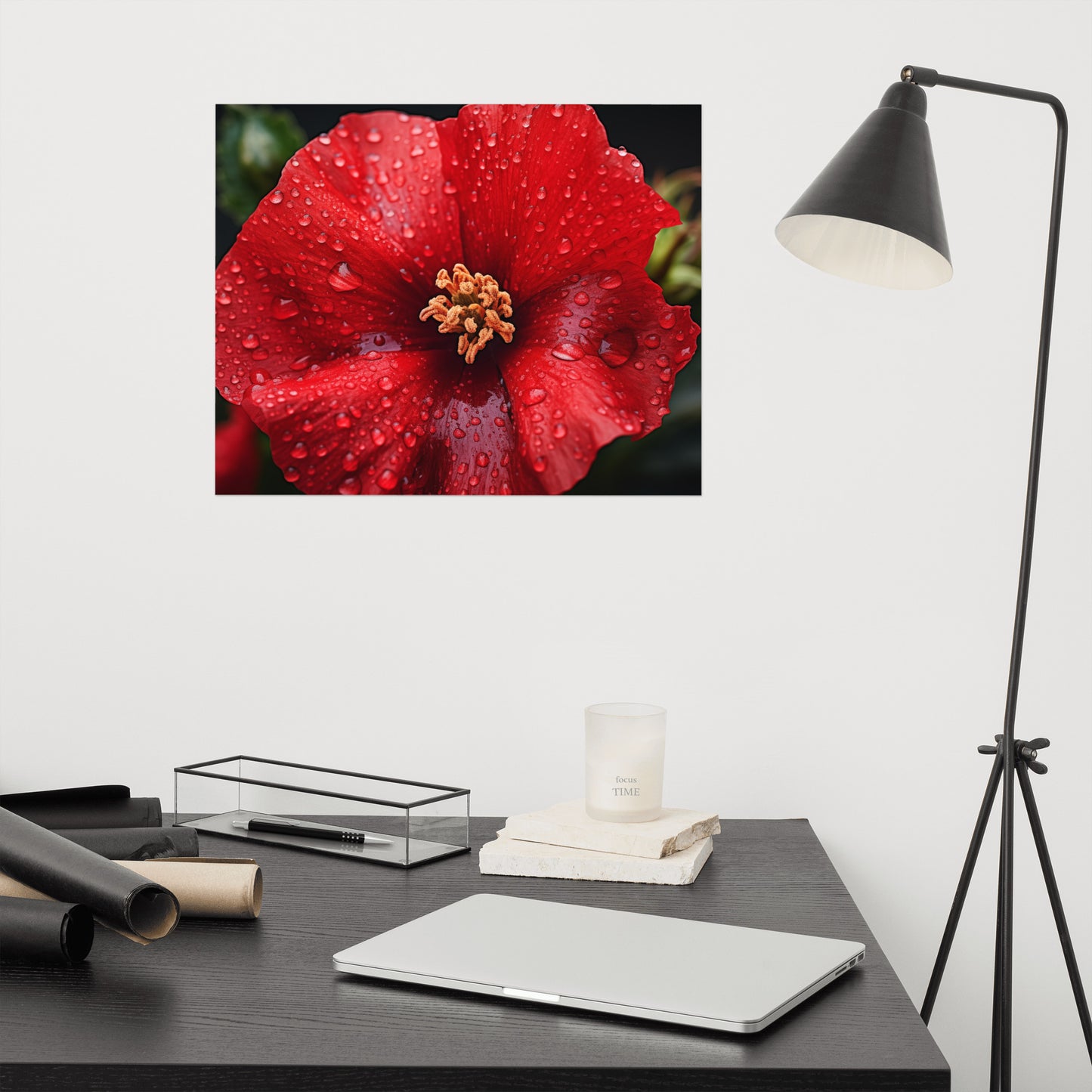 Scarlet Serenade Photorealism - Digital Artwork Loose Art Print