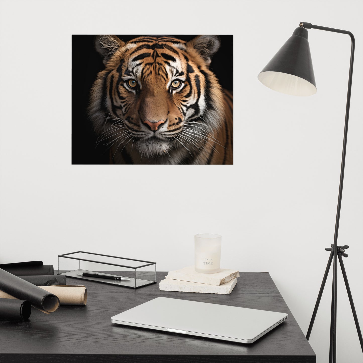 Silent Predator Tiger Photorealism - Digital Artwork Loose Art Print