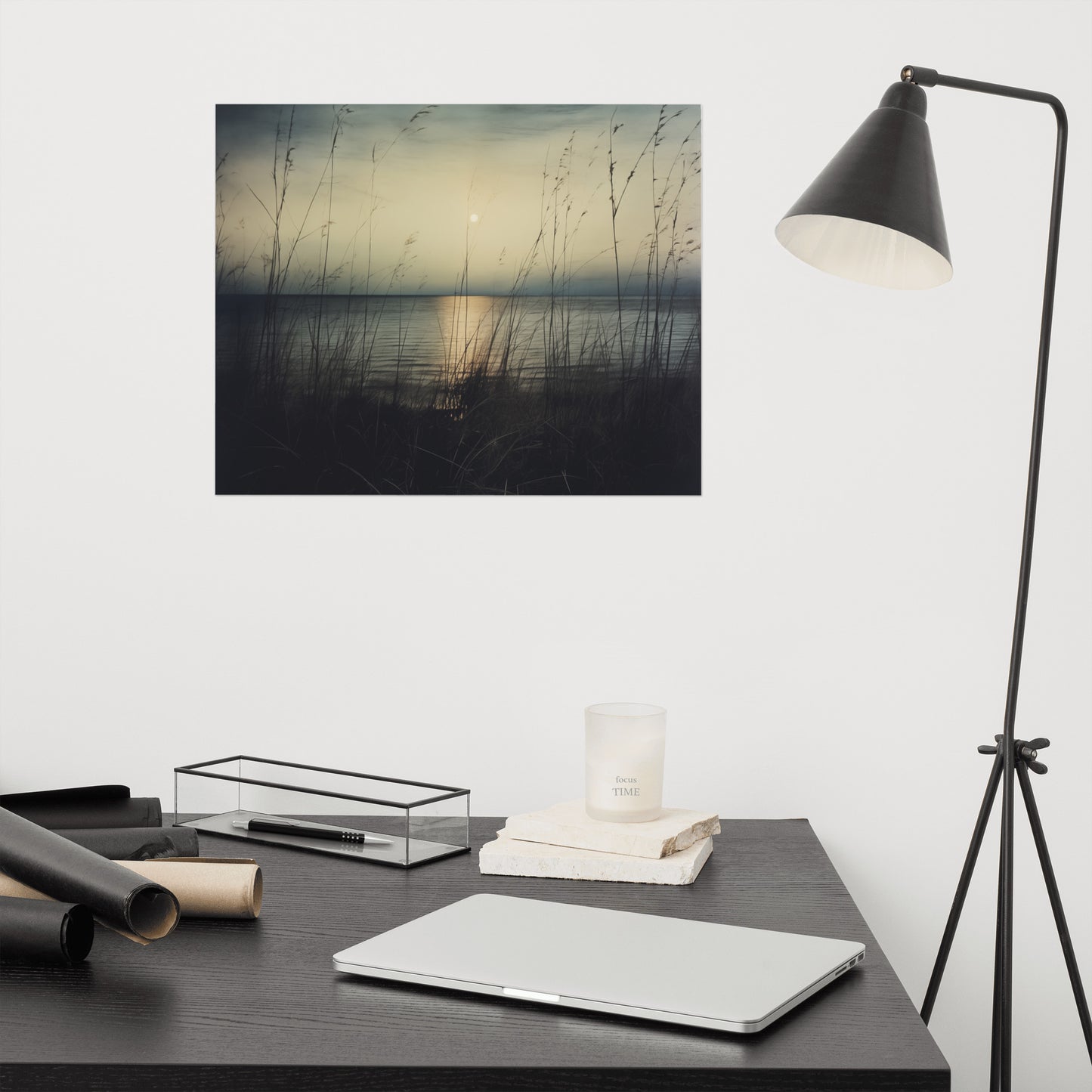 Vintage Coastal Dreams Subdued Retro Coastal Photorealism - Digital Artwork Loose Art Print