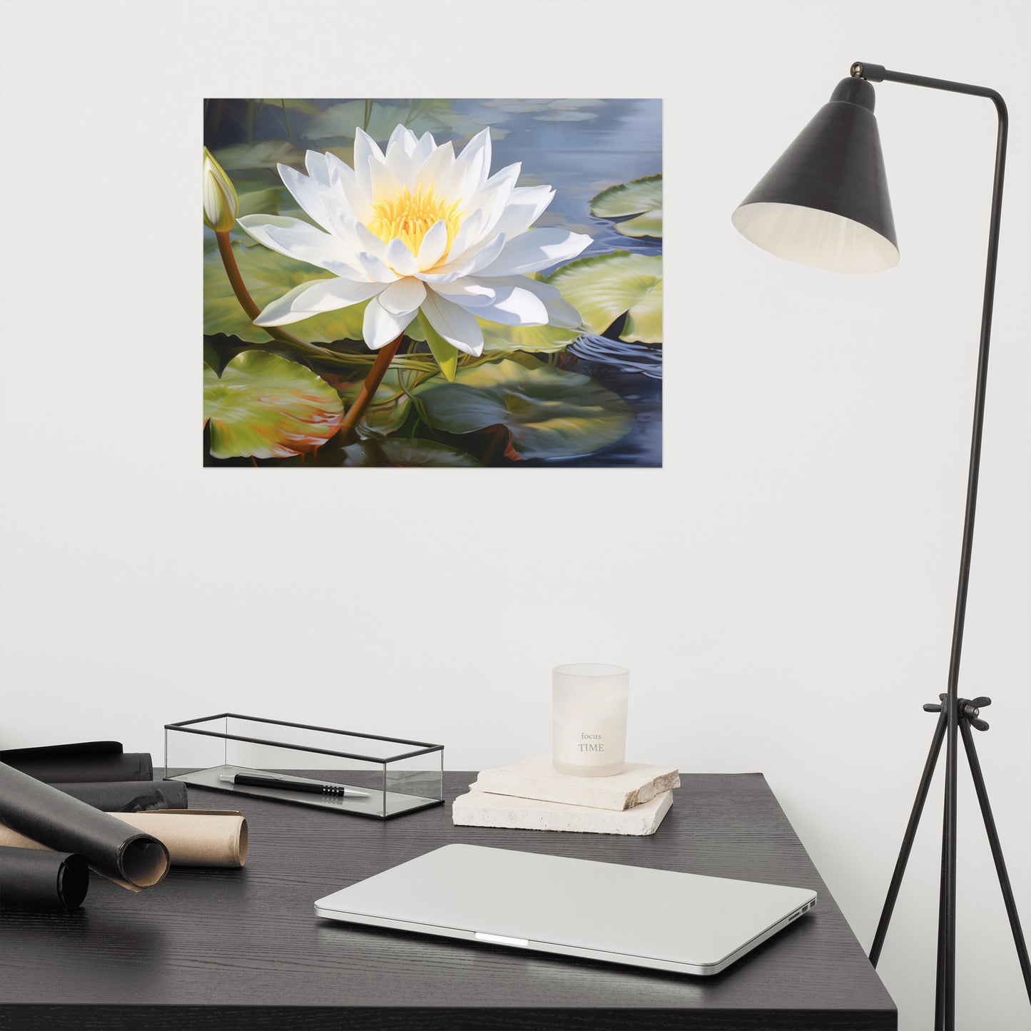 Whispers of the Water Lily Oil Painting - Digital Artwork Loose Art Print