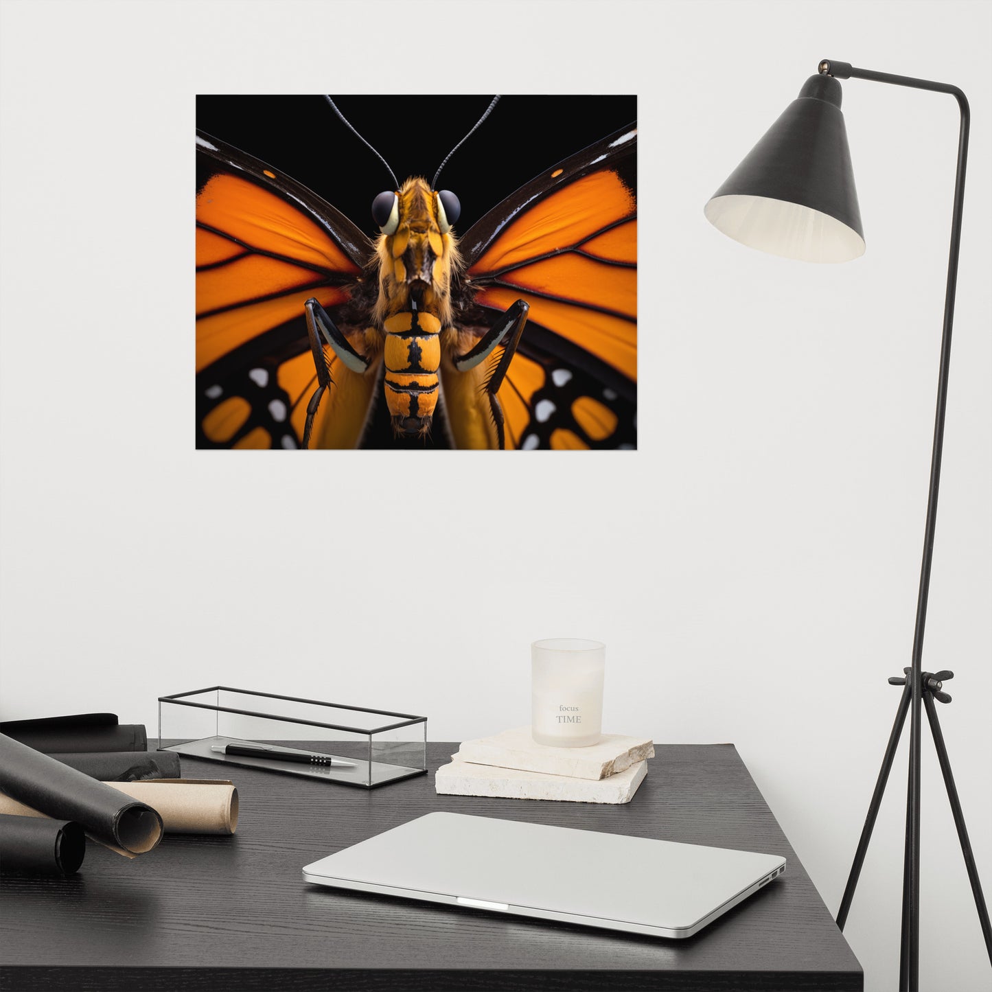 Winged Wonder Monarch Butterfly Close-up Photorealism - Digital Artwork Loose Art Print