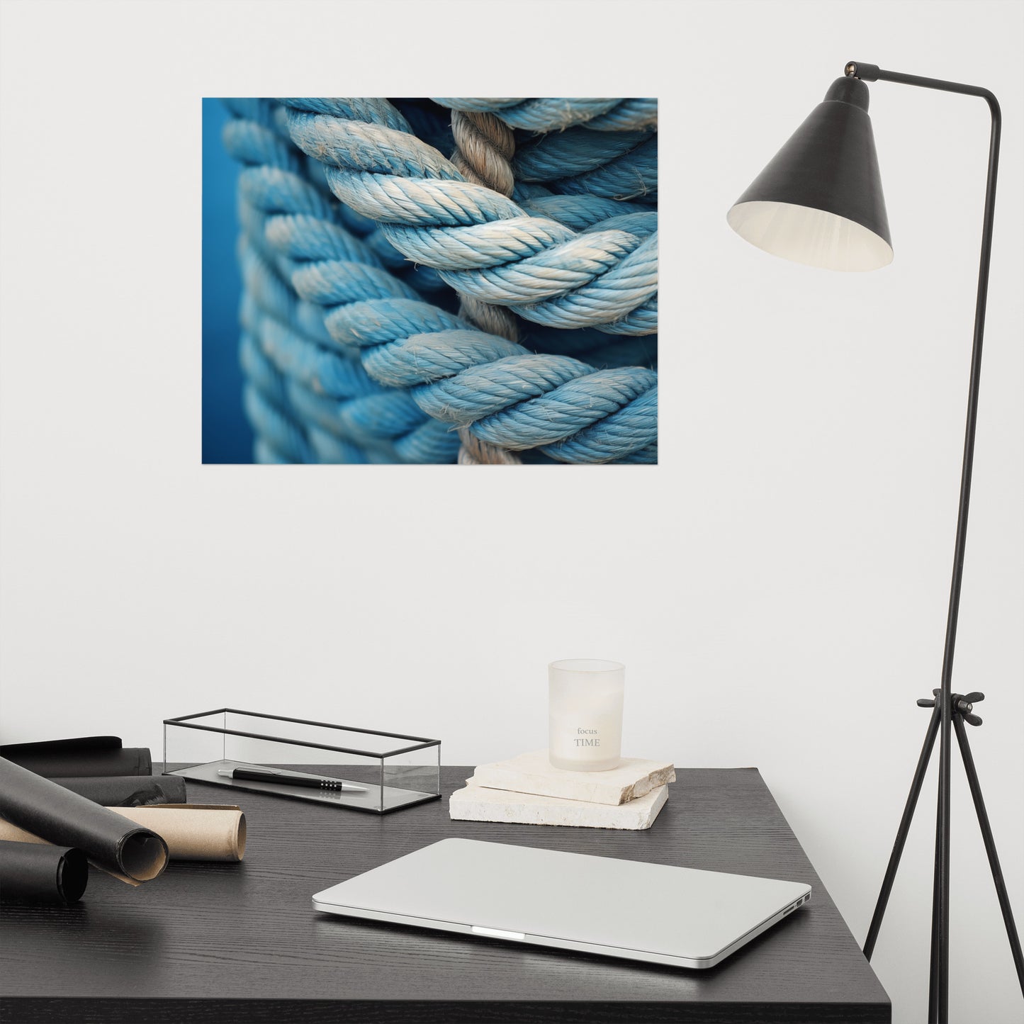 Woven Whispers Texture Ropes Photorealism - Digital Artwork Loose Art Print