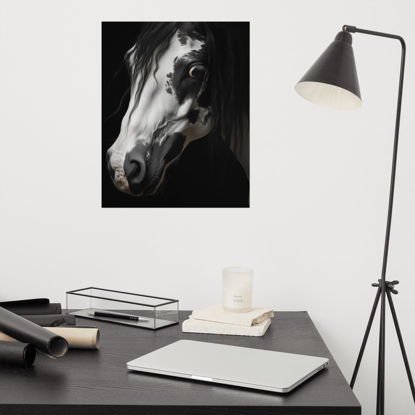 Stargazer Modern Horse Art Photorealism - Digital Artwork Loose Print