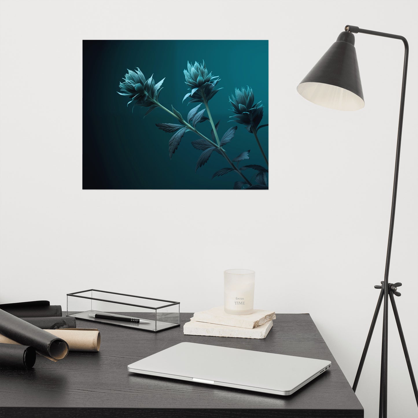 Aqua Ascent Realism Painting Digital Artwork Loose Art Print