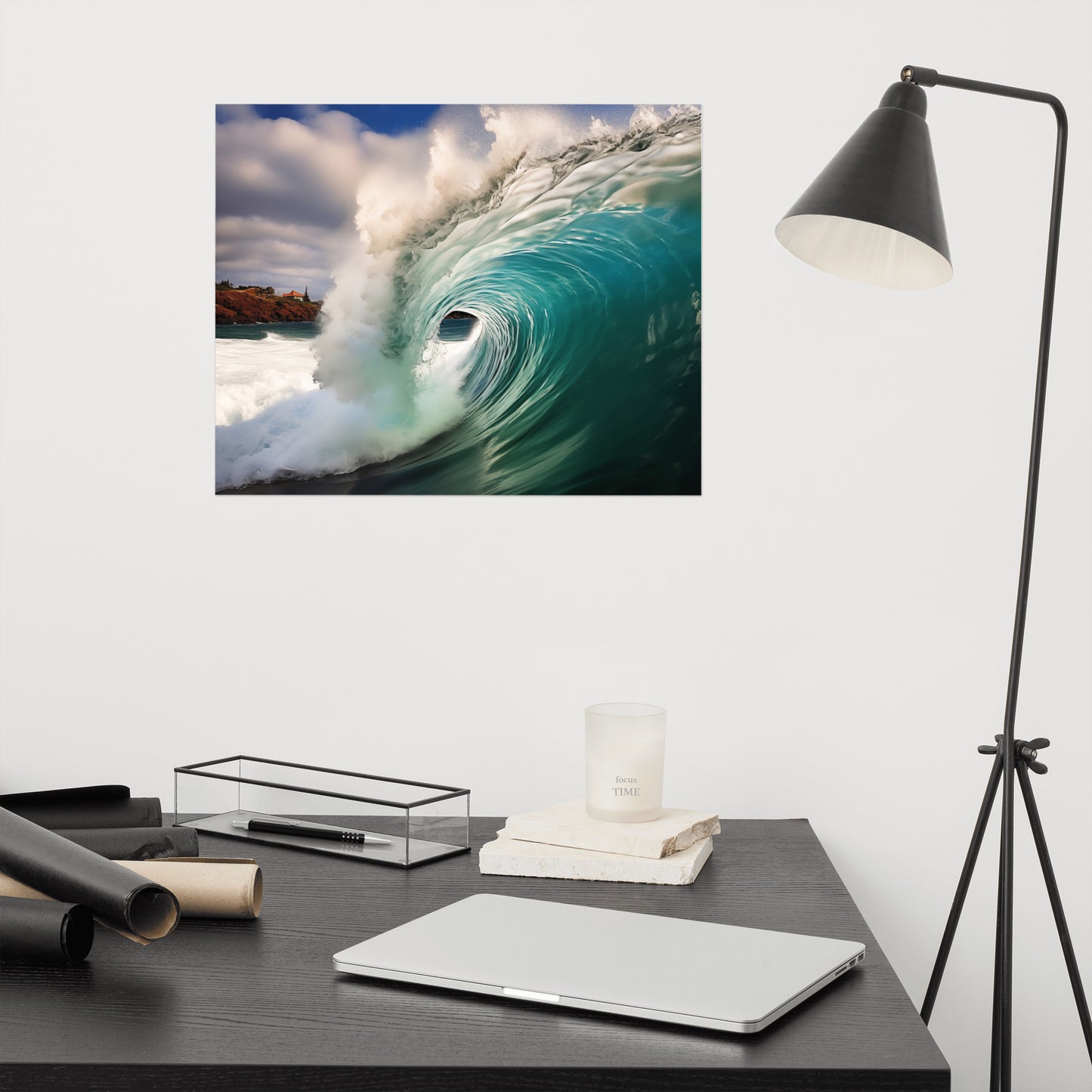 Aqua Embrace Realism Painting Digital Artwork Loose Art Print