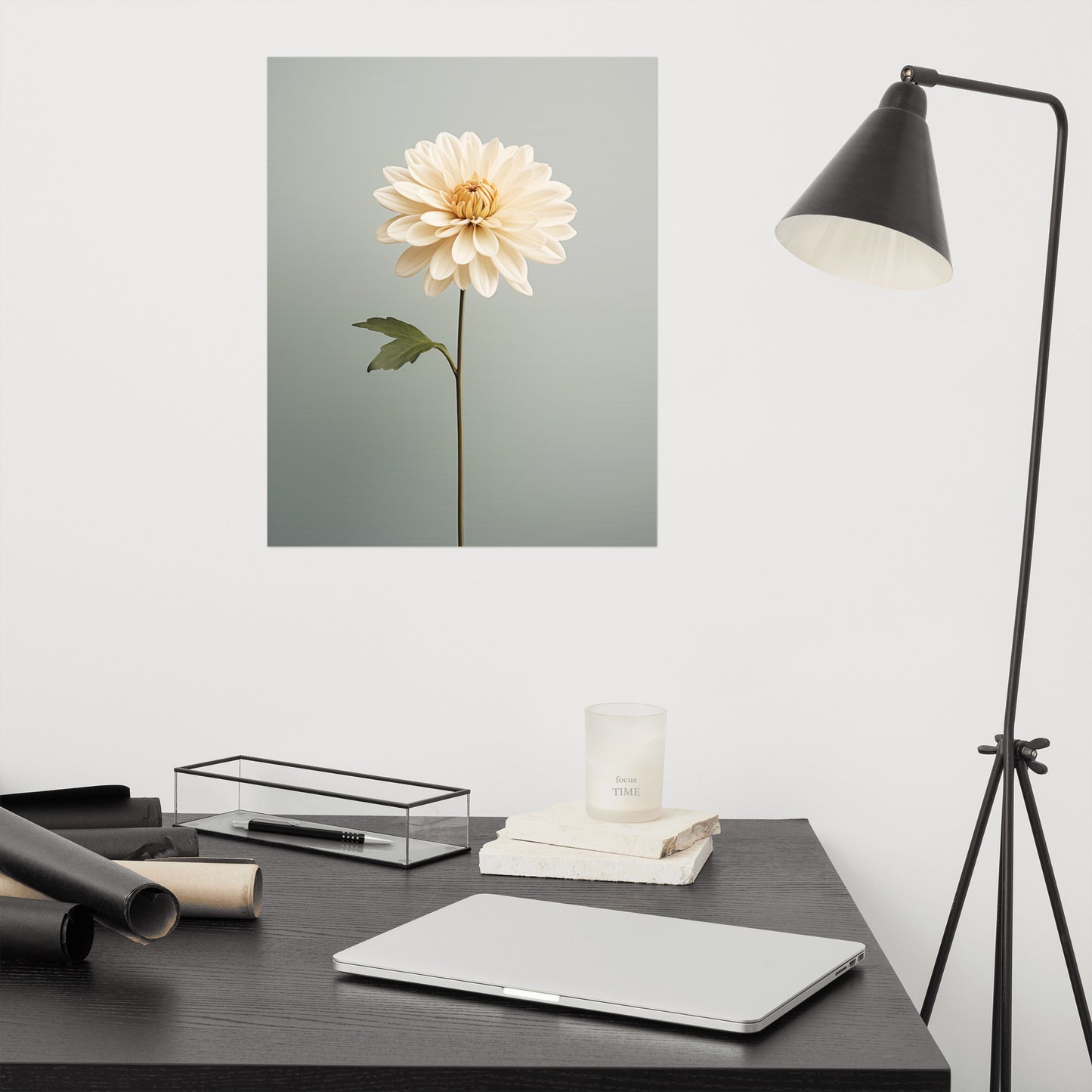Blushing Bloom - Cream Color Realism Painting Digital Artwork Loose Art Print