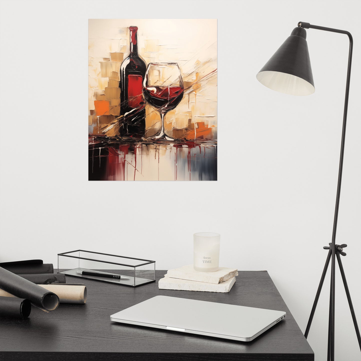 Vino Vibes Abstract Painting Digital Artwork Loose Art Print