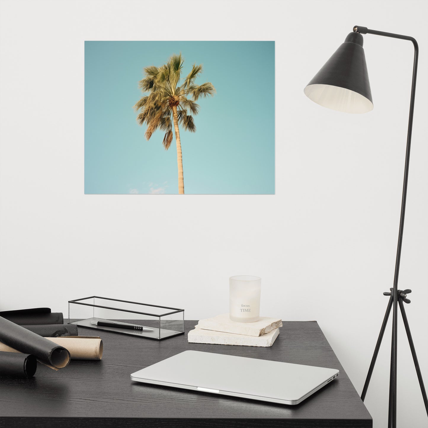 Vintage Palm Tree Retro Realism Painting Digital Artwork Loose Art Print