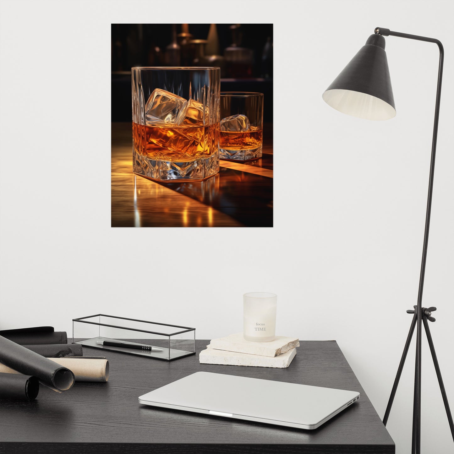 Whisky Reflections Realism Digital Painting Digital Artwork Loose Art Print