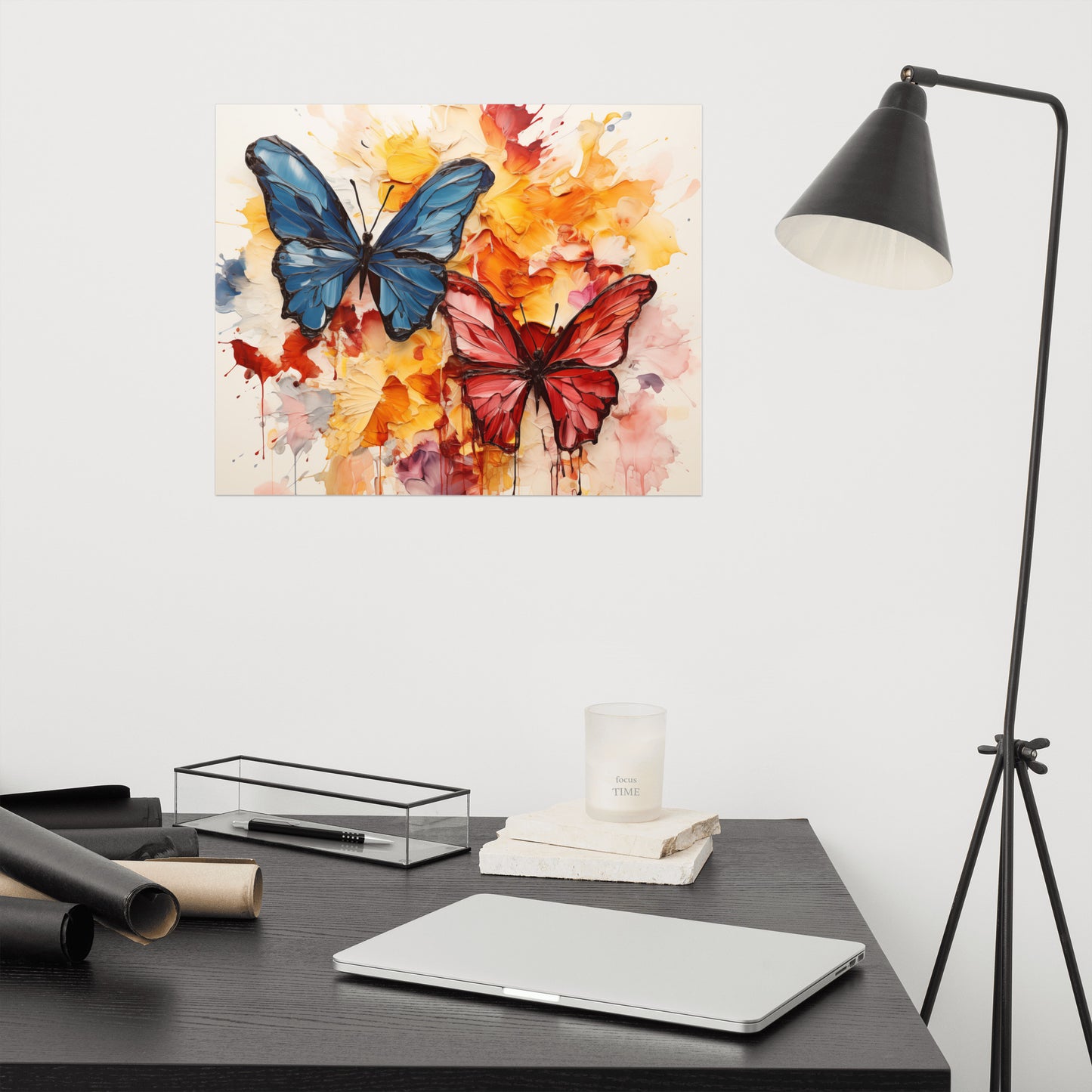 Butterflies in Bloom Painting Digital Artwork Loose Art Print