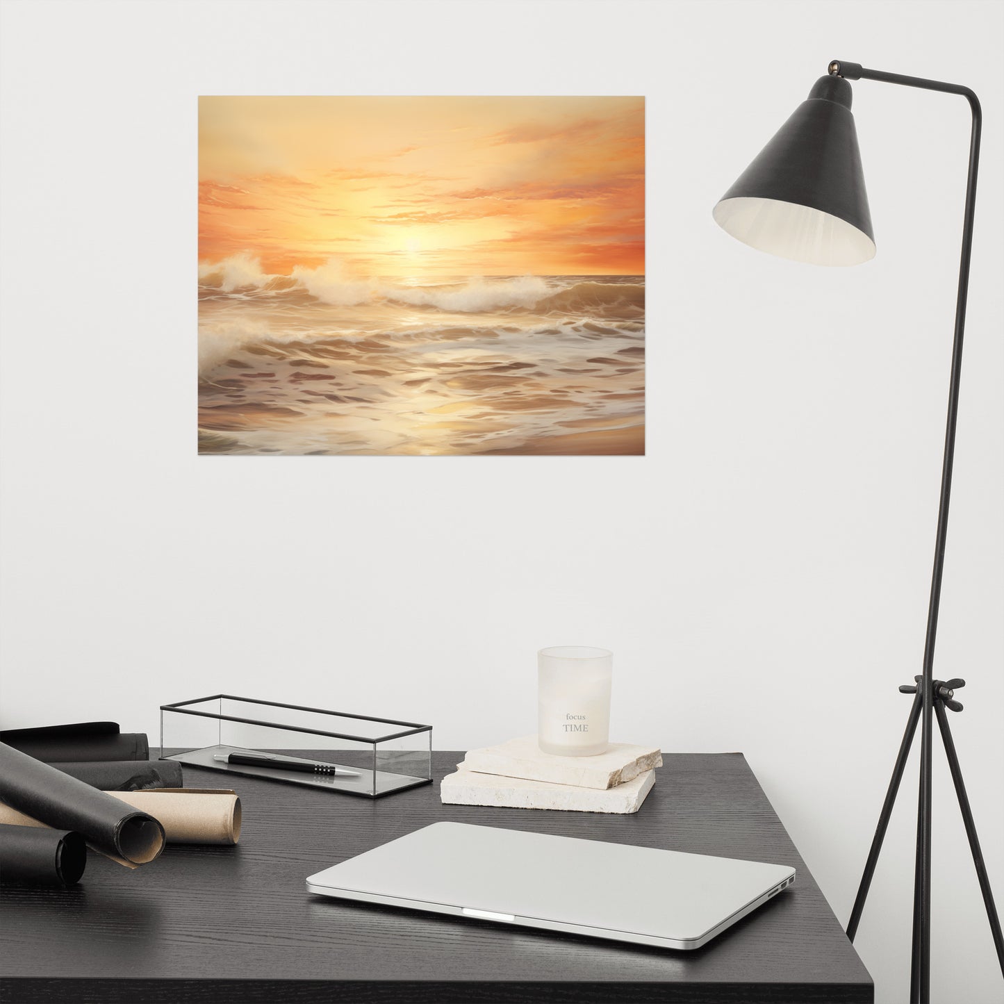 Whispering Tide Encaustic Painting Digital Artwork Loose Wall Art Print