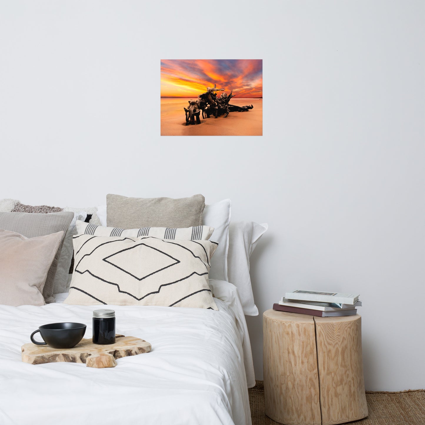 Dried Tree Roots and Sunrise Boneyard Beach Florida Loose Wall Art Print