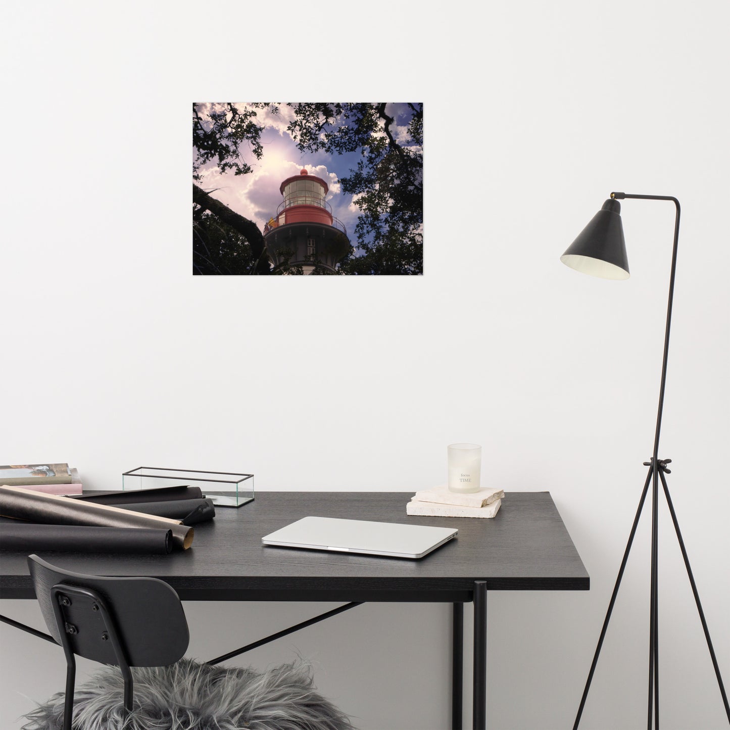 St. Augustine Lighthouse and Tree Architectural Nature Photograph Loose Wall Art Prints