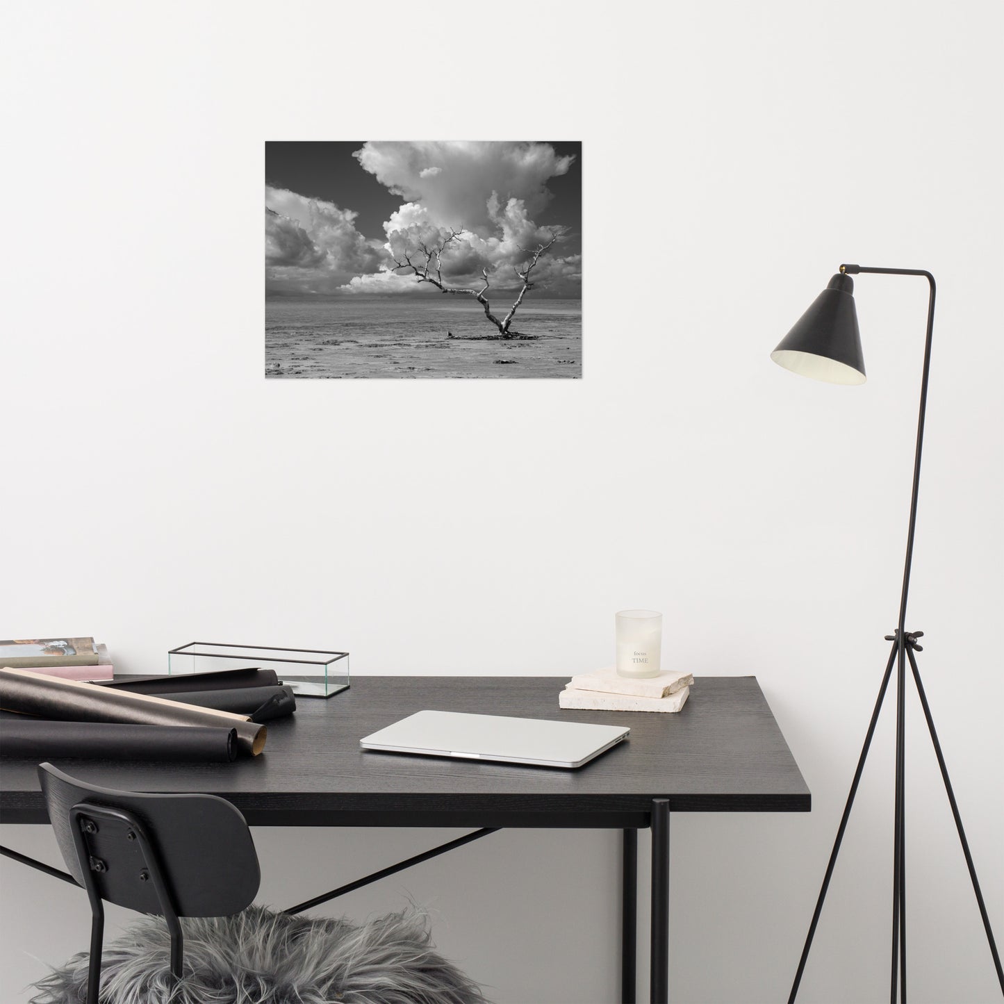 Wanderlust Black and White Coastal Landscape Photo Art Print