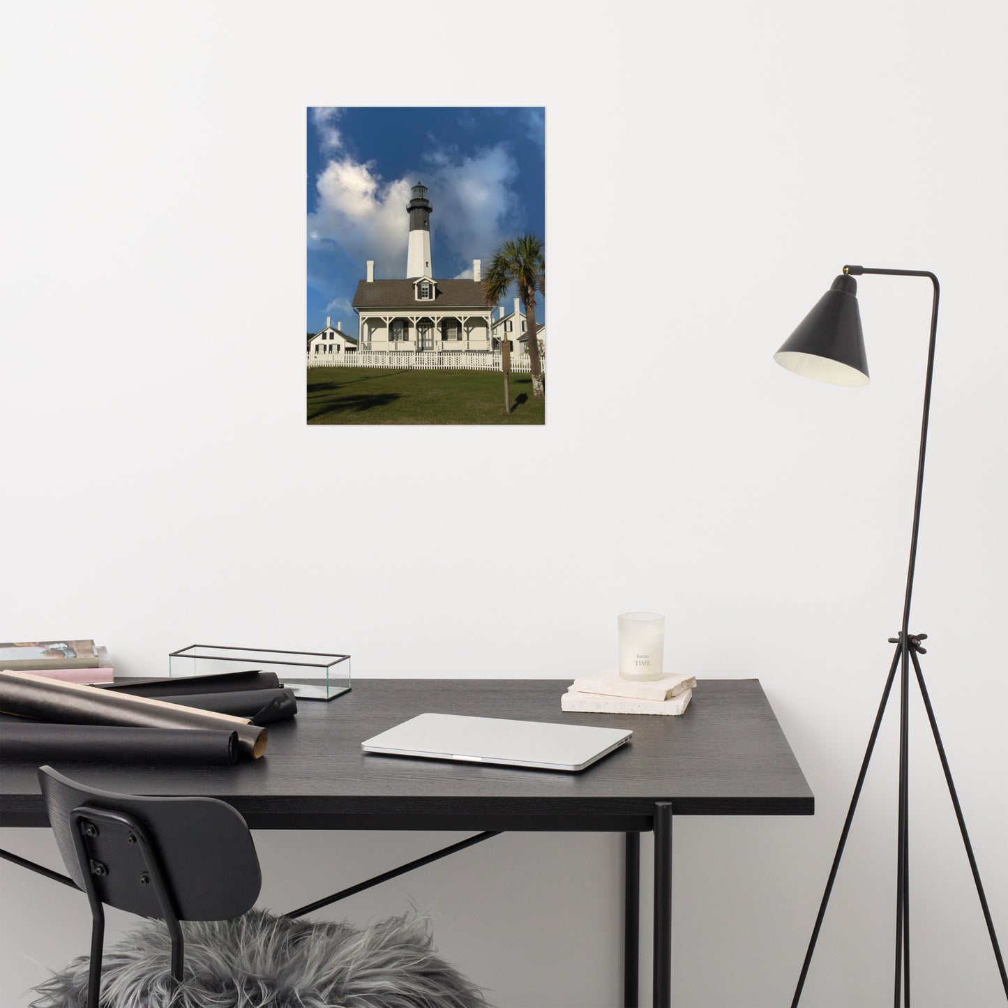 Tybee Island Lighthouse Coastal Architectural Landscape Photo Loose Wall Art Print