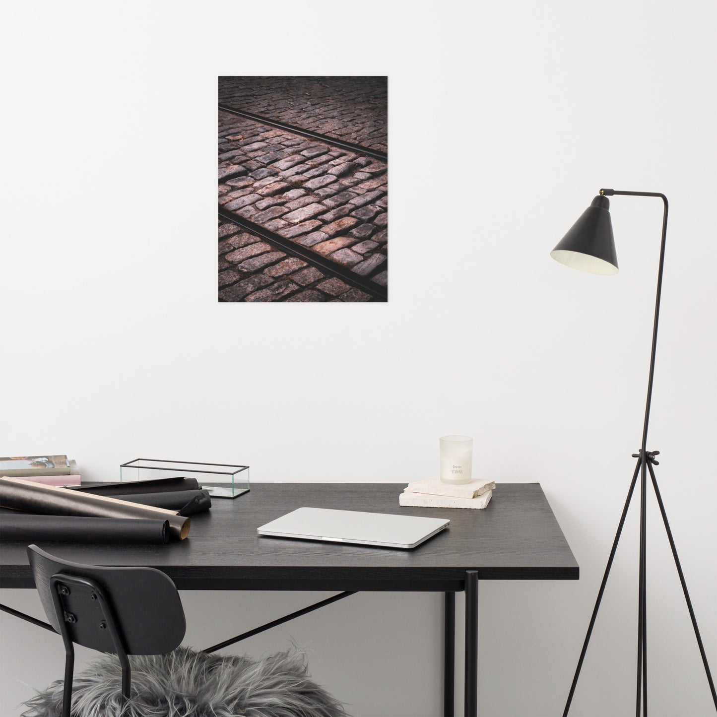Train Tracks Cobblestone River Street Savannah Ga Rustic Farmhouse Style Industrial Photograph Loose Wall Art Print