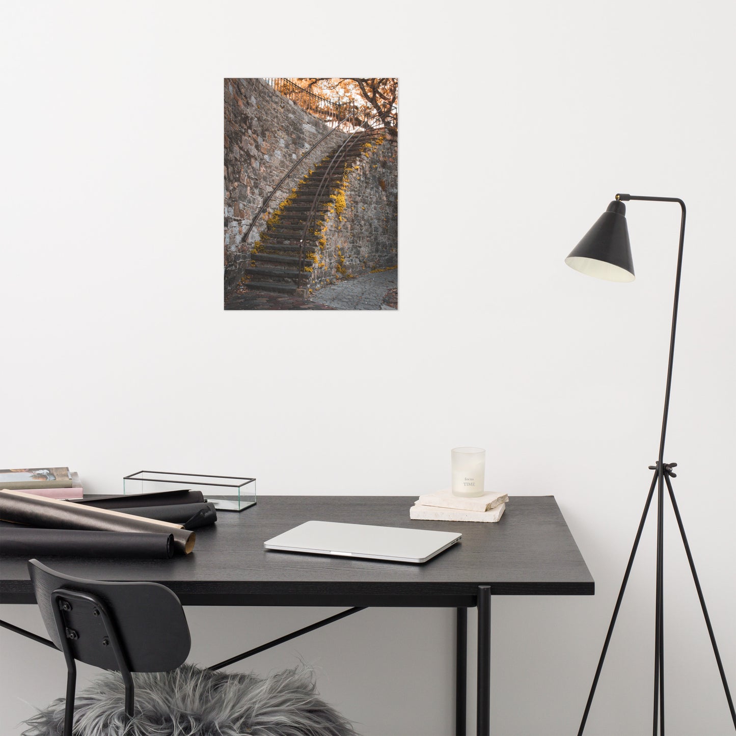 Old Stone Stairs River Street Savannah Ga Architectural Photo Loose Wall Art Print