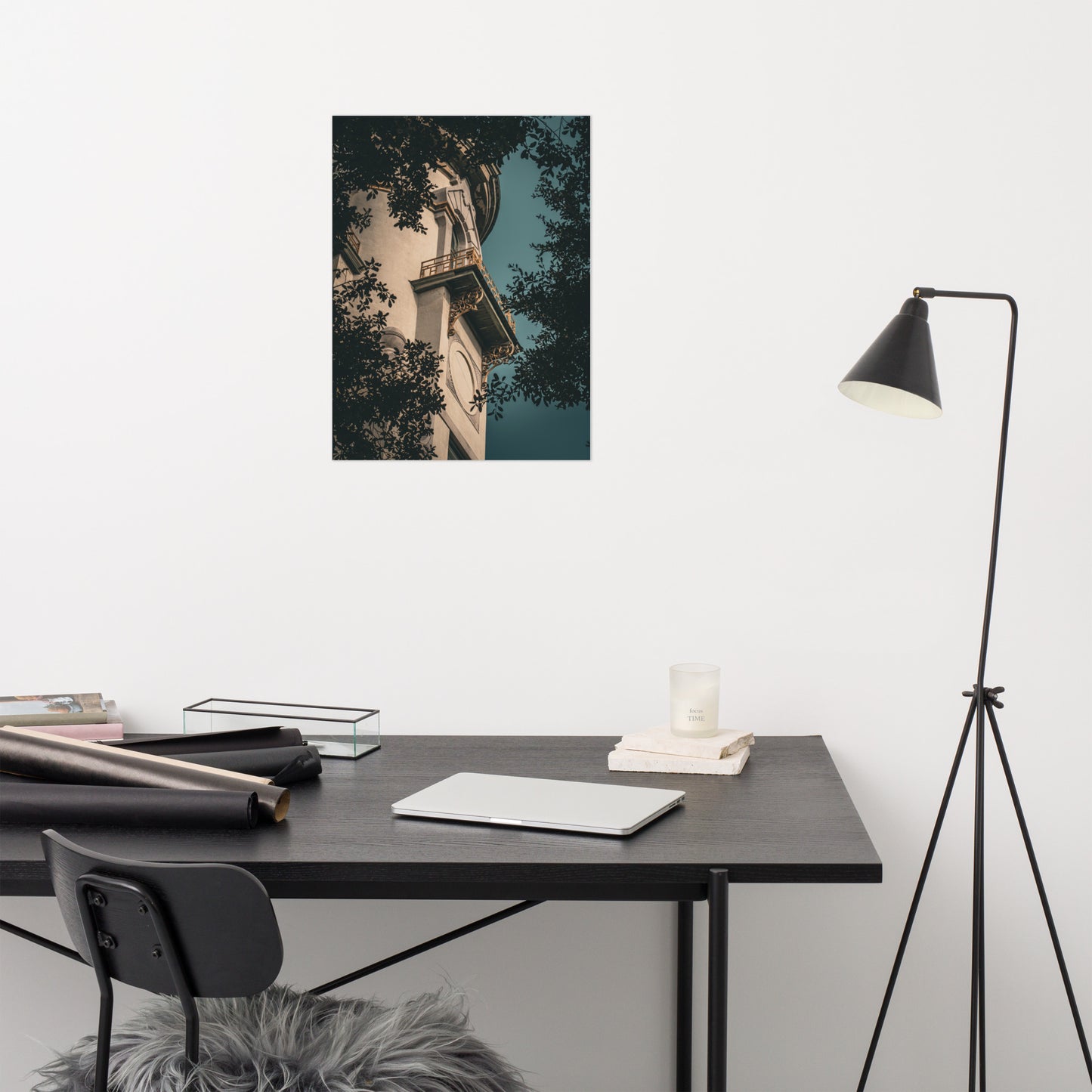 Decorative Turret Window & Trees Architectural Photograph Loose Wall Art Print