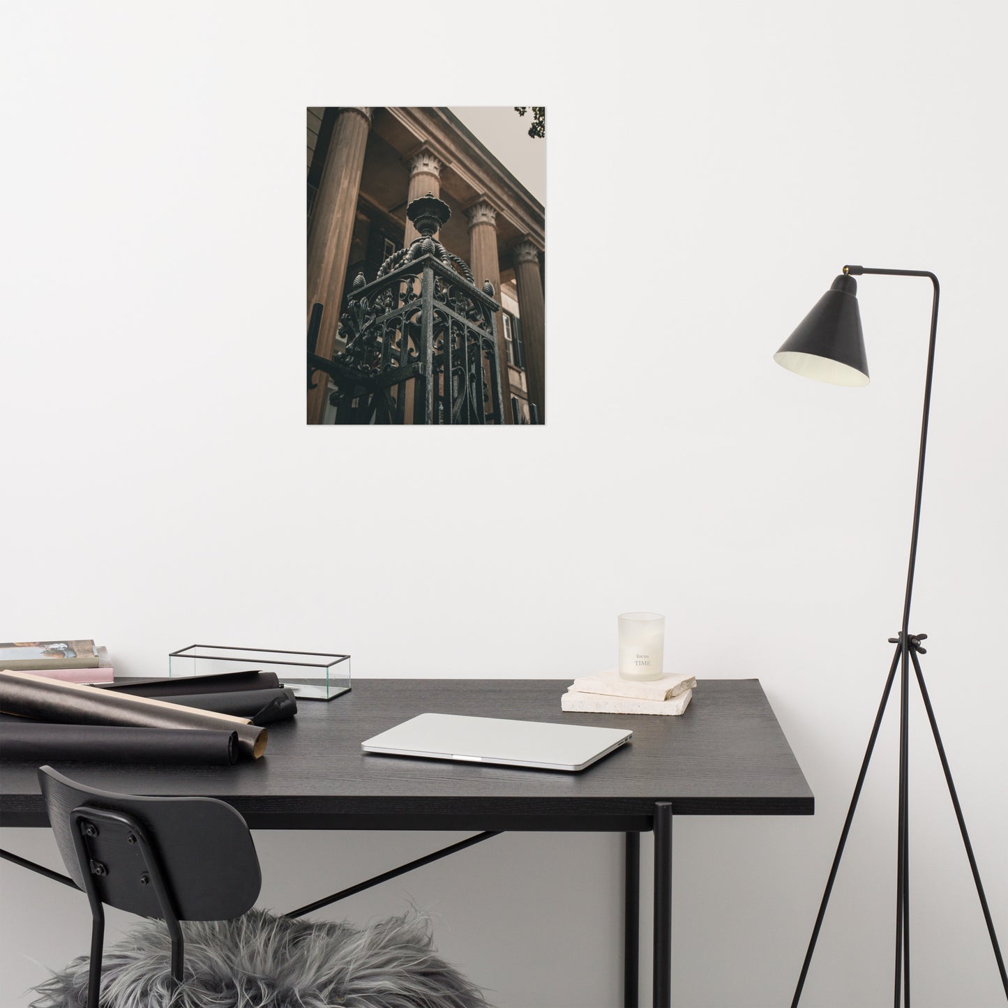 Wrought Iron Banister Post Savannah Ga Architectural Photo Loose Wall Art Print