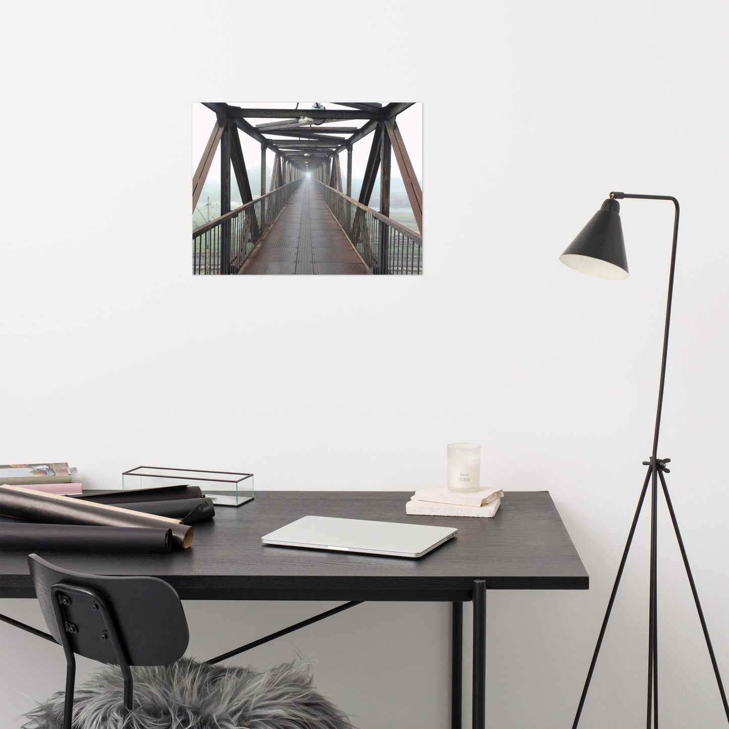 Architectural Photography Industrial: Vanishing Point Frameable Art Print