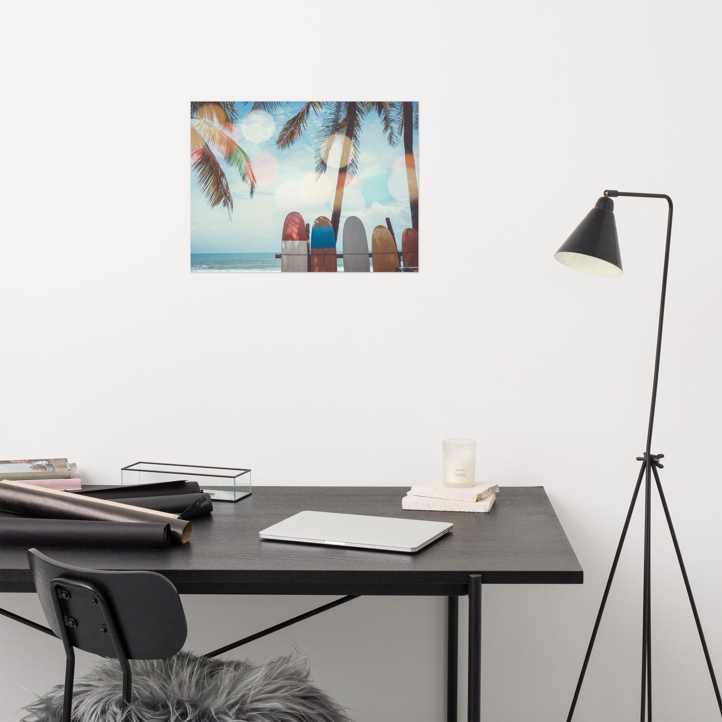 Surf Life Tropical Landscape Surfboard Scene Lifestyle Photograph Loose Wall Art Print