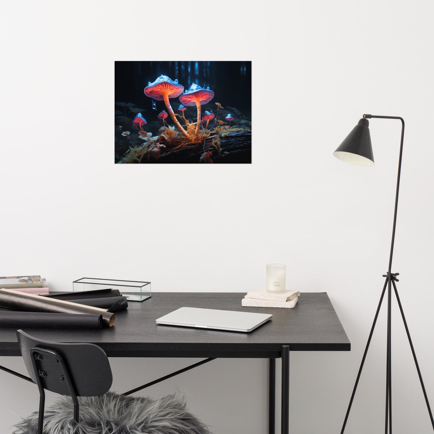 Minimalist Botanical Wall Art: "Mystical Mushrooms" Abstract / Modern Unframed Print