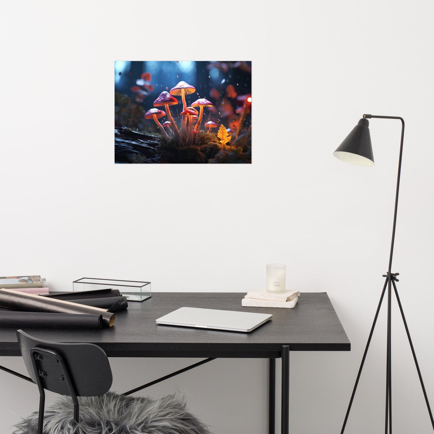 Abstract Wall Art: "Phosphorescent Fungi" - Minimal / Modern / Botanical Loose Print