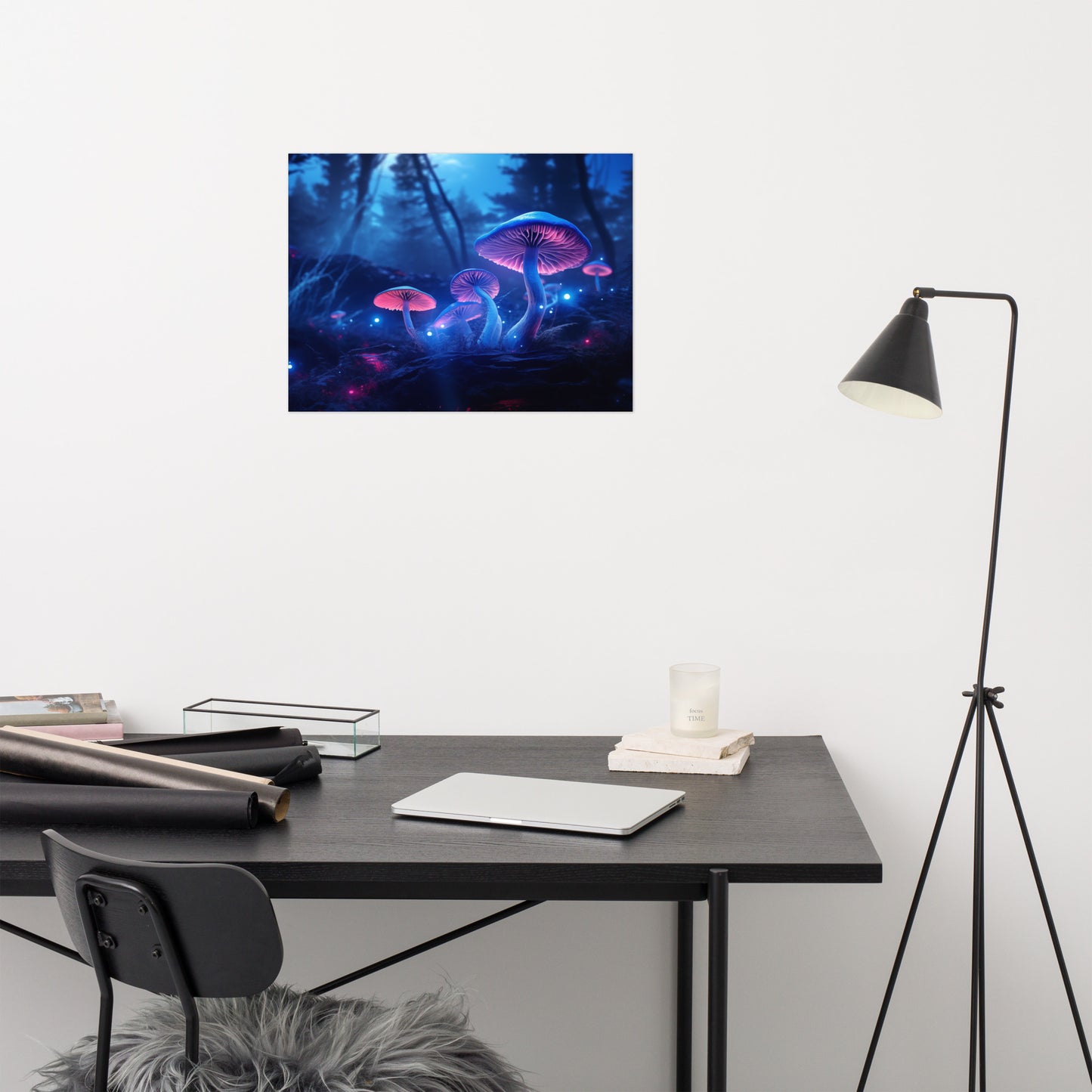 Amazing Surreal Art: "Nature's Nightlight Mushrooms" - Abstract / Minimal / Modern / Botanical Print