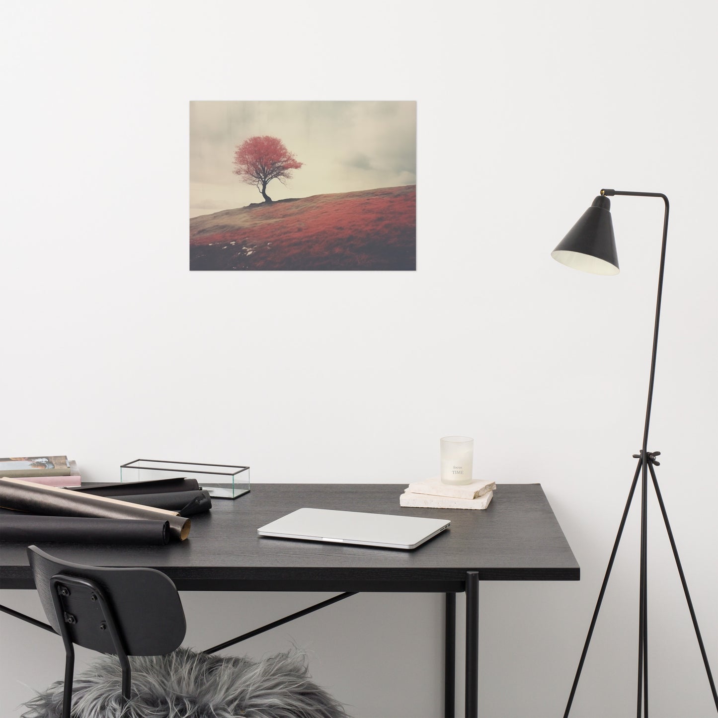 Autumn Solitude Minimal Botanical Retro Subdued Photorealism - Digital Artwork Loose Print