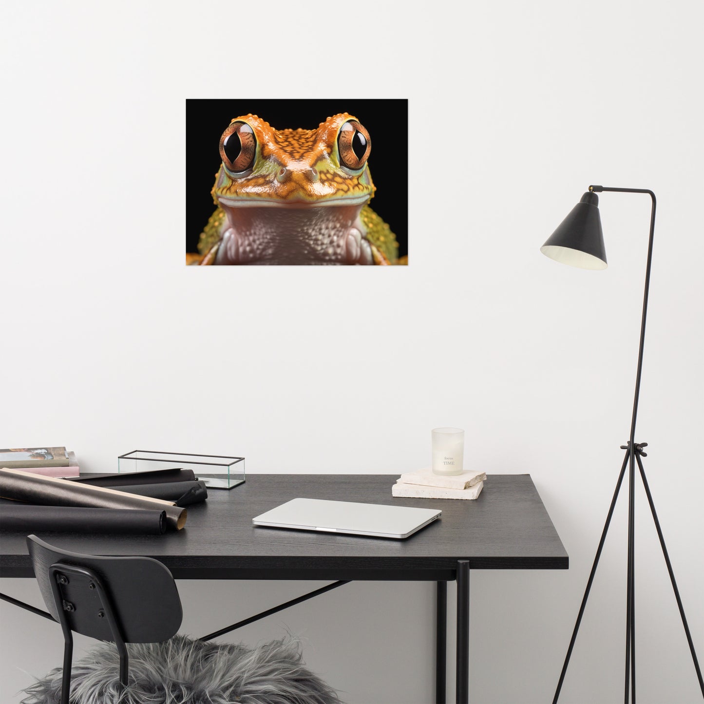 Beady-Eyed Beauty Hylidae Tree Frog Photorealism Painting - Digital Artwork Loose Art Print