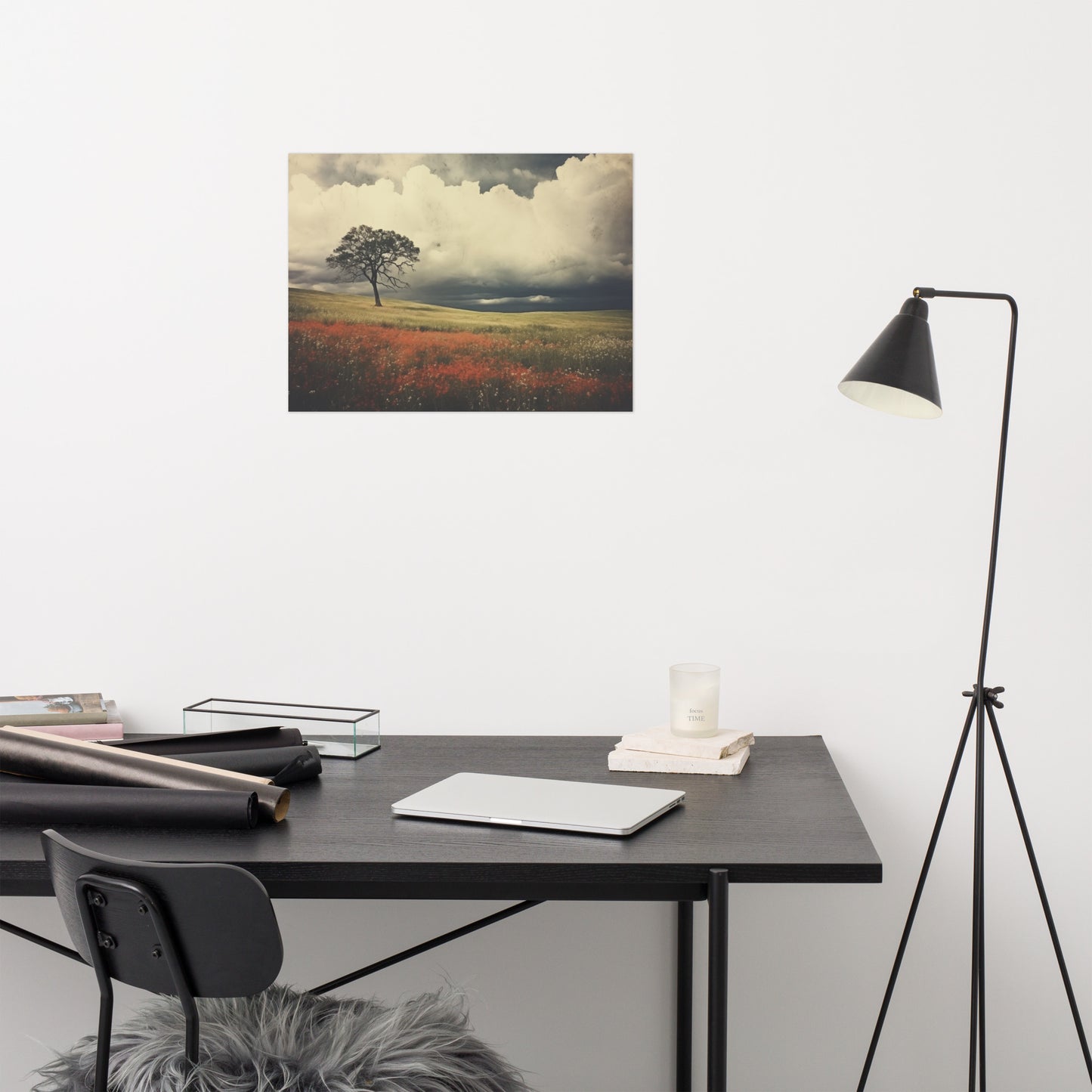 Beneath a Weathered Sky Subdued Retro Rustic Photorealism Painting - Digital Artwork Loose Art Print