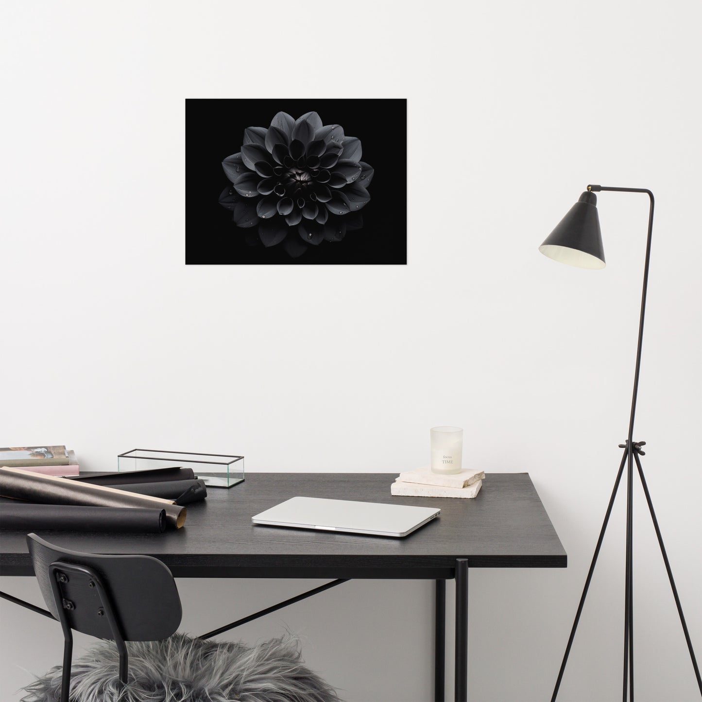 Black Beauty Black Flowers Photorealism Painting - Digital Artwork Loose Art Print