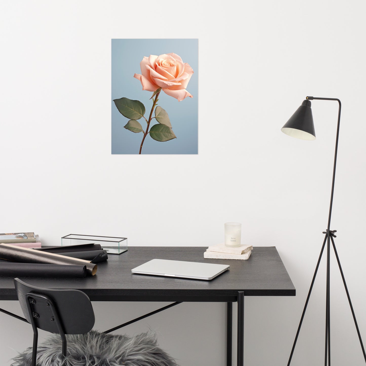 Blooming Brilliance Blush Flowers Photorealistic Painting - Digital Artwork Loose Art Print