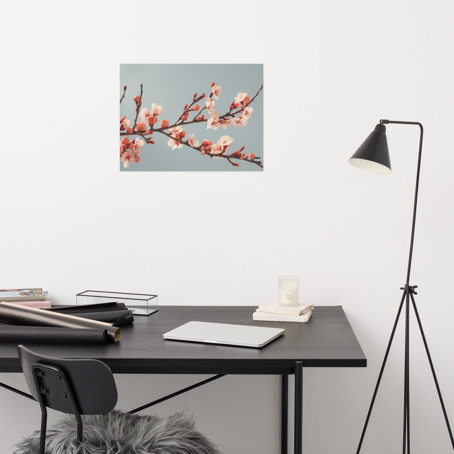 Botanical Whispers Apricot Blooms Peach Floral Photorealism Painting - Digital Artwork Loose Art Print