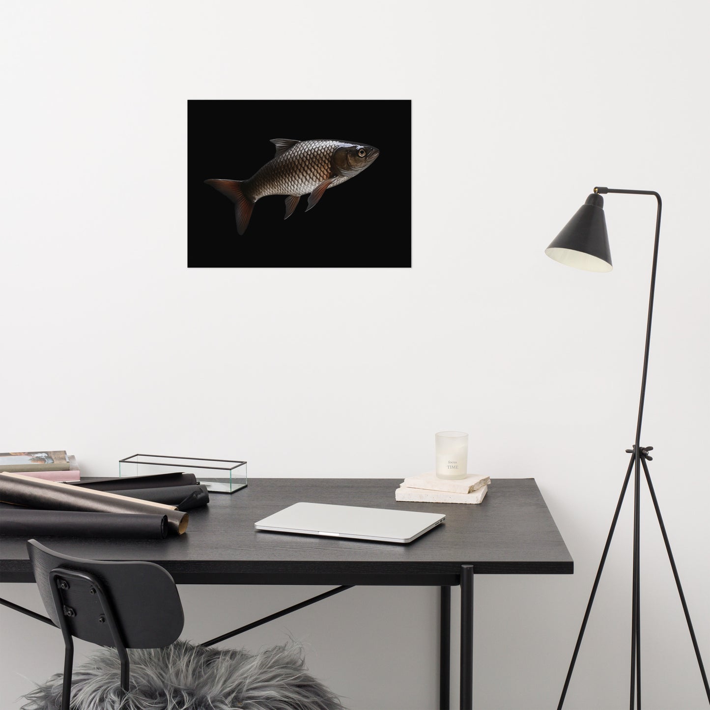 Scaled Silhouette Minimal Photorealism - Digital Artwork Loose Art Print