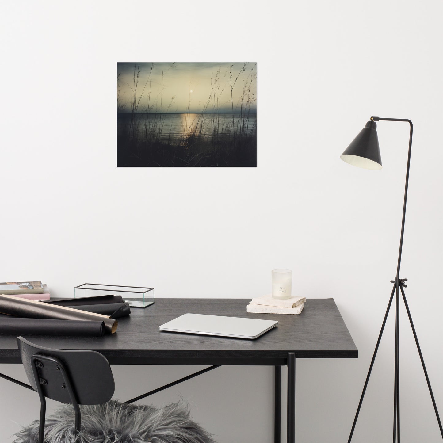 Vintage Coastal Dreams Subdued Retro Coastal Photorealism - Digital Artwork Loose Art Print