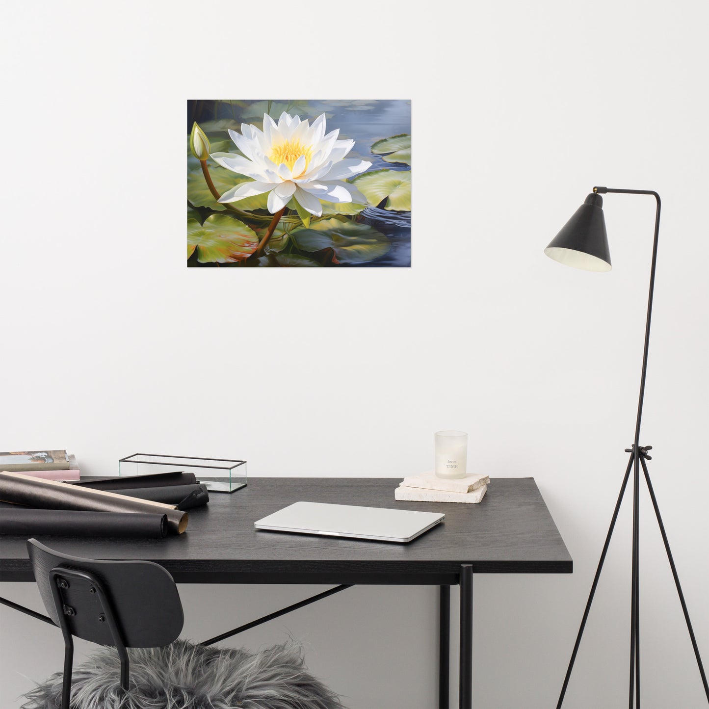 Whispers of the Water Lily Oil Painting - Digital Artwork Loose Art Print