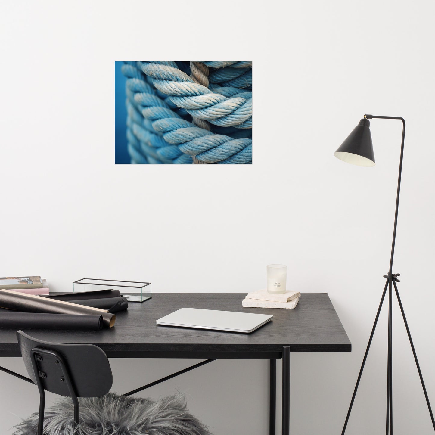 Woven Whispers Texture Ropes Photorealism - Digital Artwork Loose Art Print