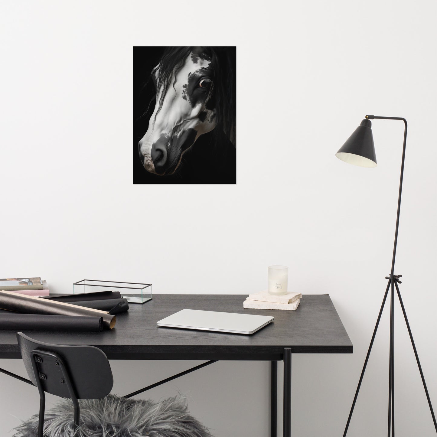 Stargazer Modern Horse Art Photorealism - Digital Artwork Loose Print