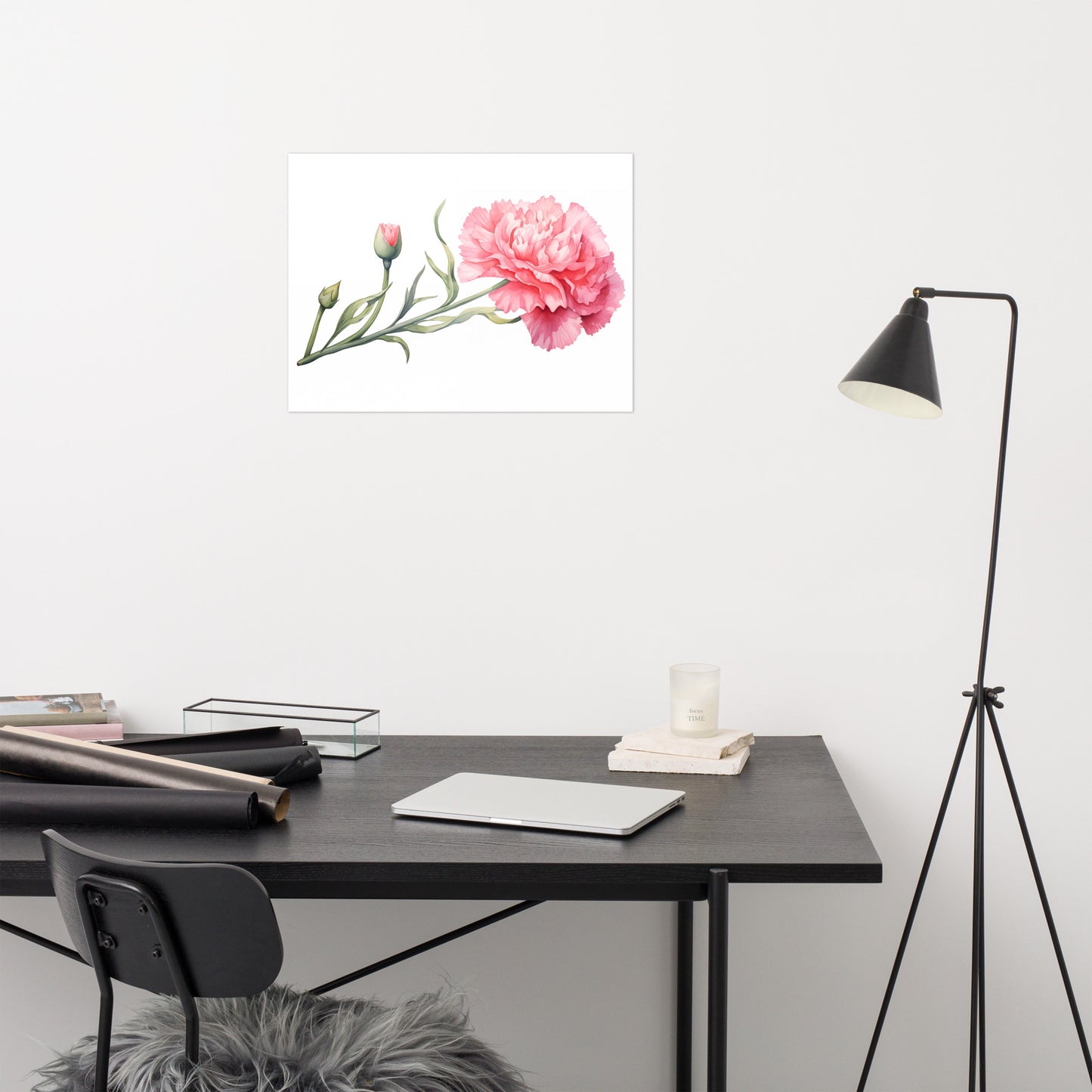 Watercolor Carnation Painting - Digital Artwork Loose Art Print